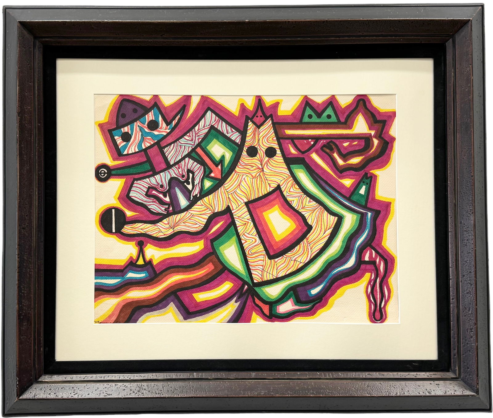 Vintage Latin American Mixed Media Abstract, Signed (1 of 3)