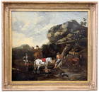 Old Master Dutch Continental Landscape Attributed To Nicholaes Pietersz Berchem