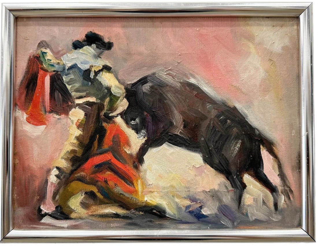 ROBERTO DOMINGO Y FALLOLA (1883-1956, Spain) Matador, Bull Fighter: Oil on canvas 12 x 9 in