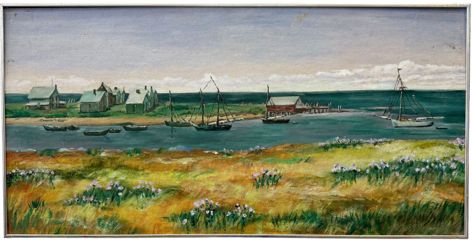 Canadian School Impressionist Harbor Scene Of Nova Scotia, Exhibited (1 of 3)