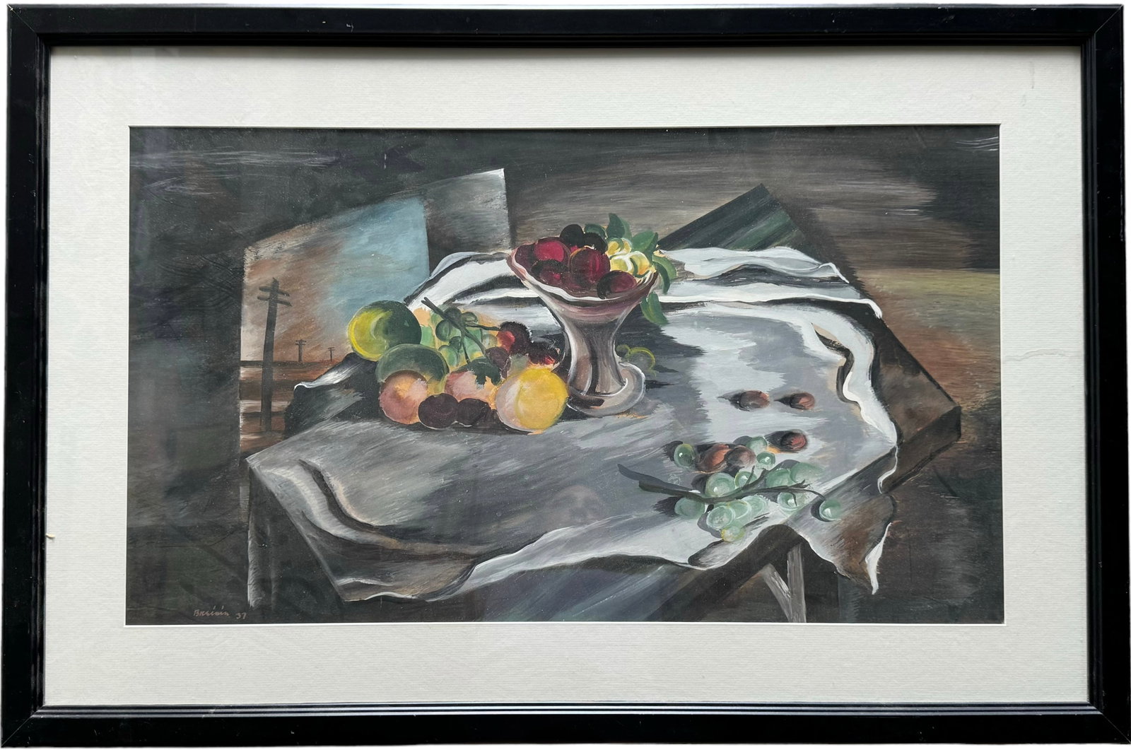 RAYMOIND BREININ (1910-2000, Illinois) WPA Artist, Still Life: Gouache on paper 29 x 16.5 in, 37 x 24.5 in (framed)