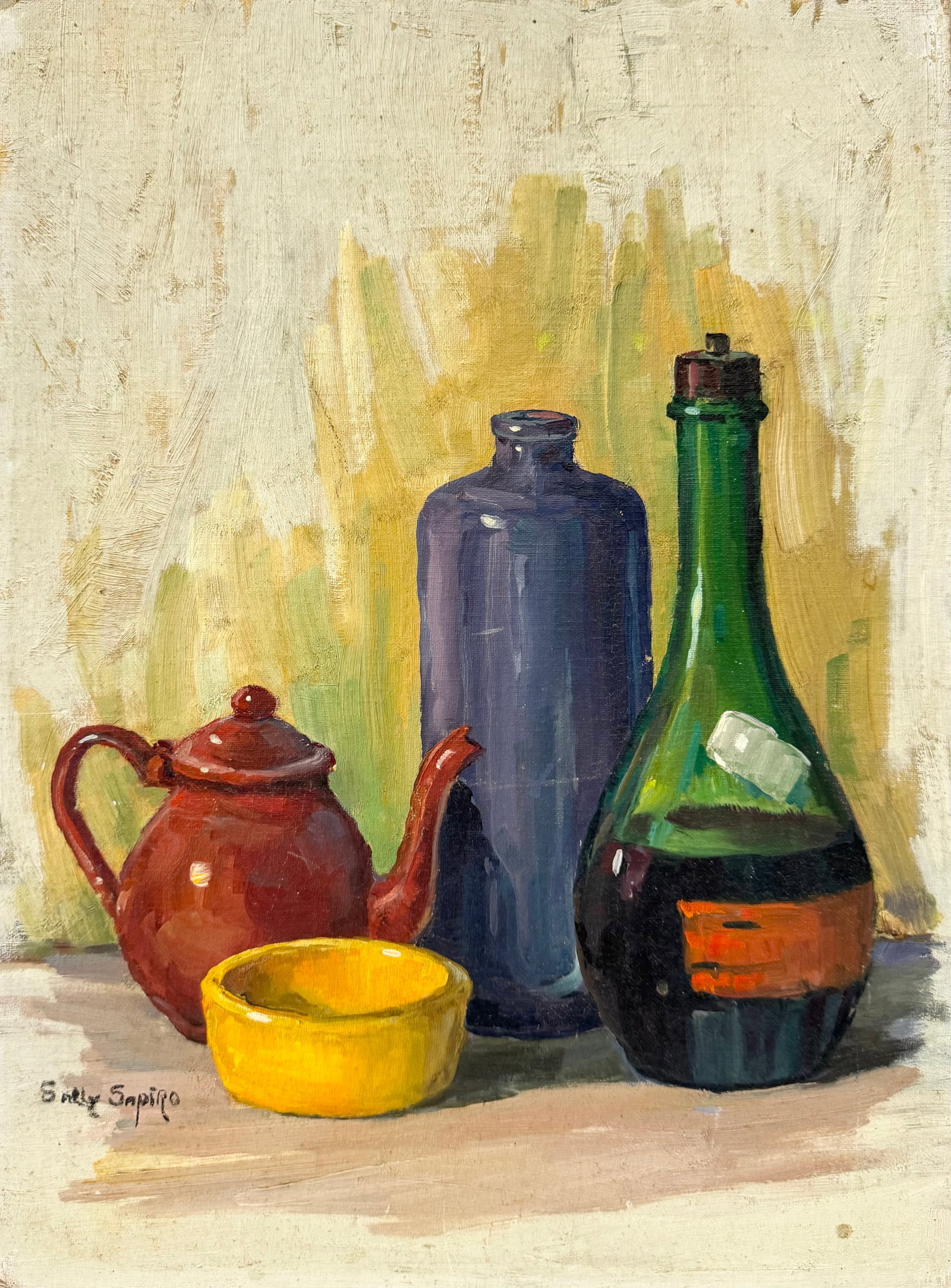 SALL SAPIRO Mid-Century American School Still Life, Miami Artist: Oil on board 16 x 12 in