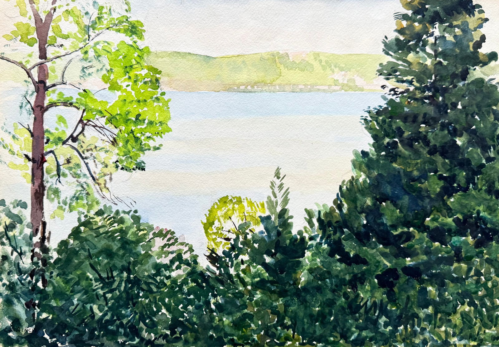 CHARLES AVERY AIKEN (1872-1965, American) Nyack, New York: Watercolor on paper 20 x 14 in