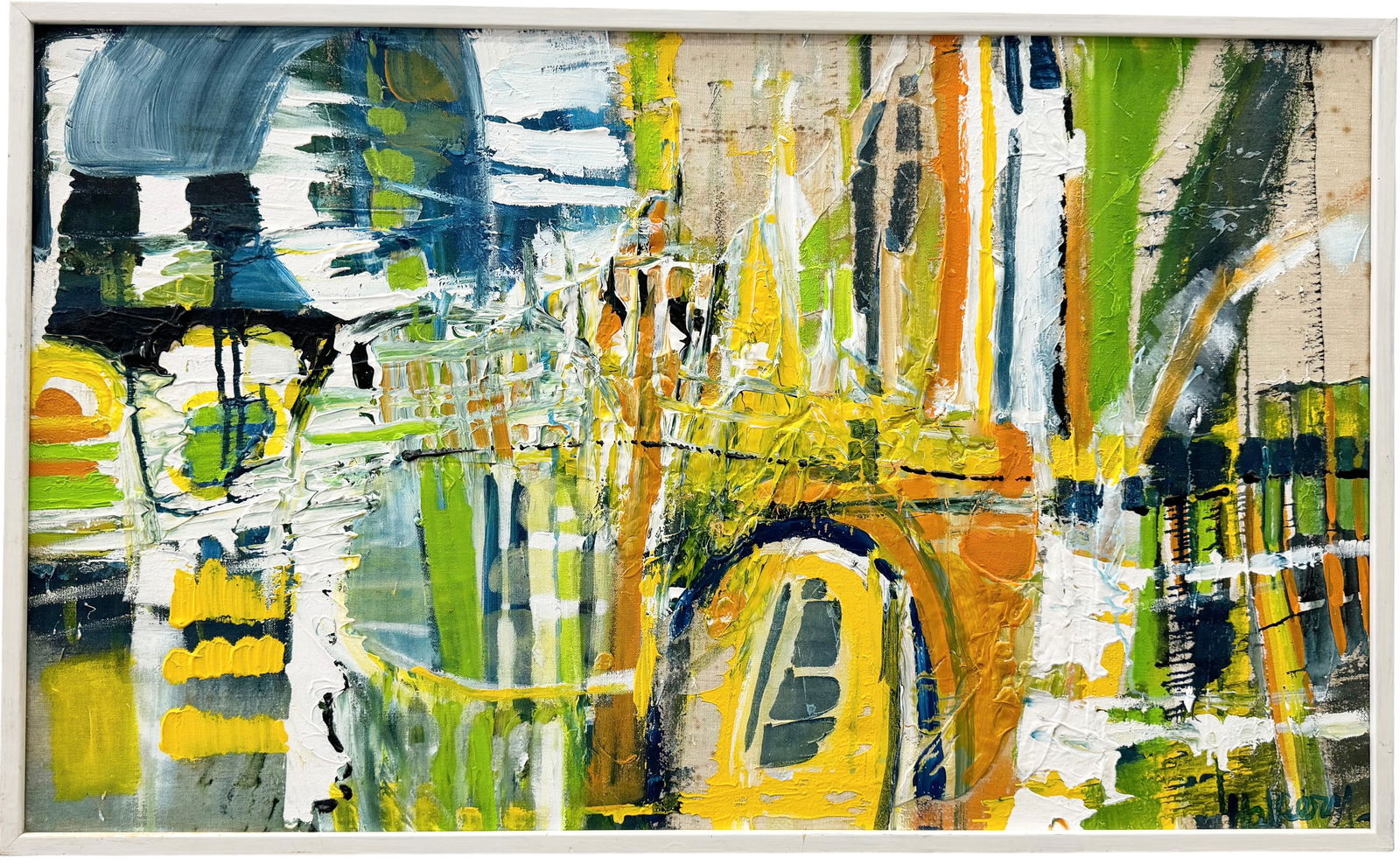 Large Mid-Century Modern Abstract Expressionist Painting Signed Halpurn? (1 of 4)