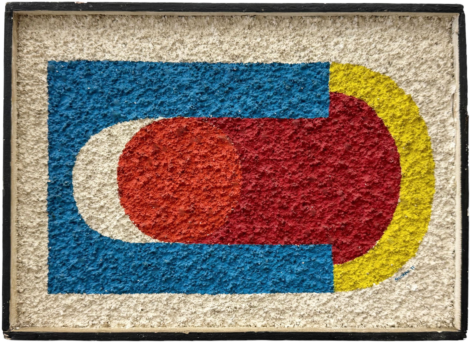 Luis Seoane, Mid-Century Modern Texturized Geometric Abstract Painting, Signed (1 of 3)