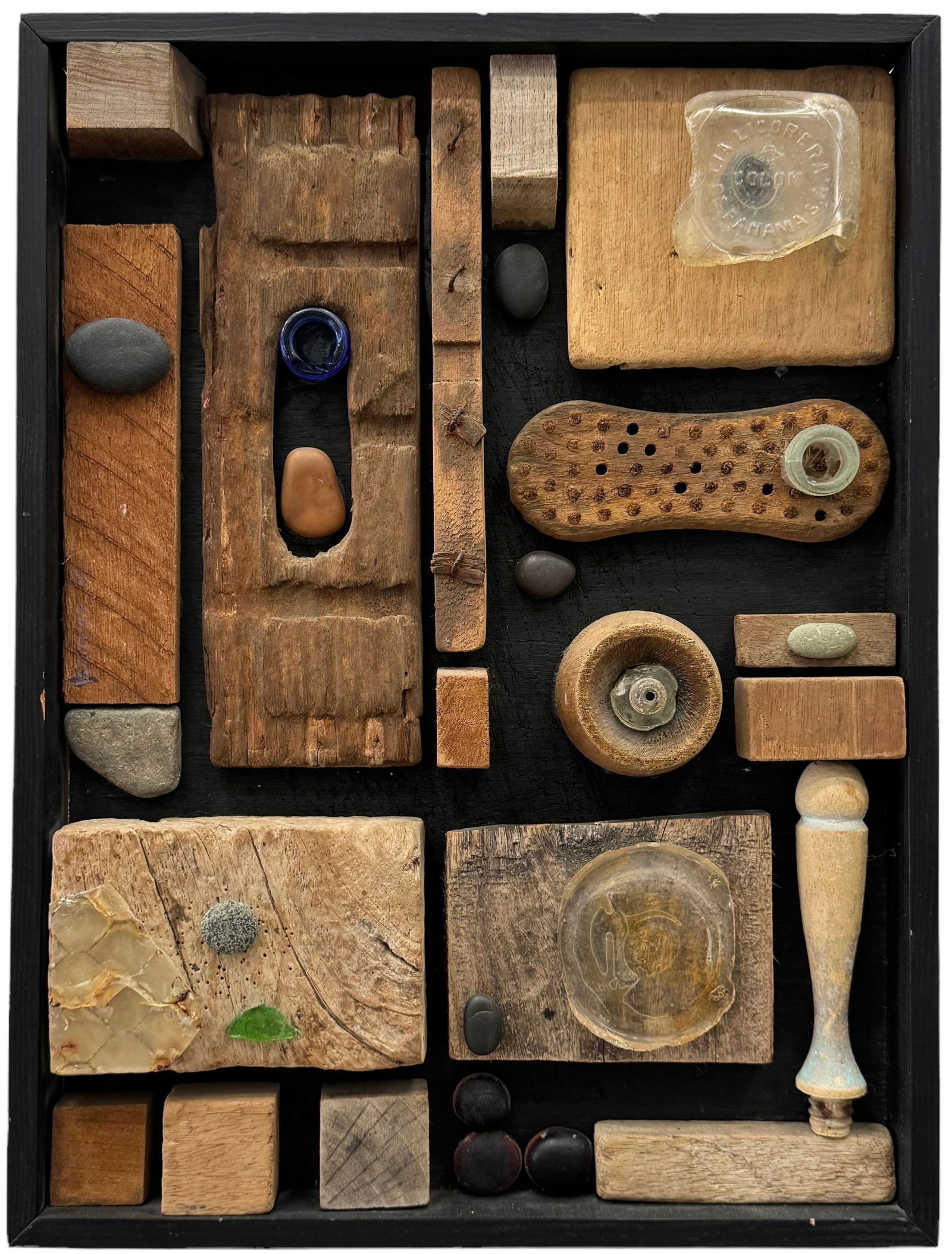 MId-Century Modern American School Wood Assemblage Constructivist Abstract, Signed (1 of 5)