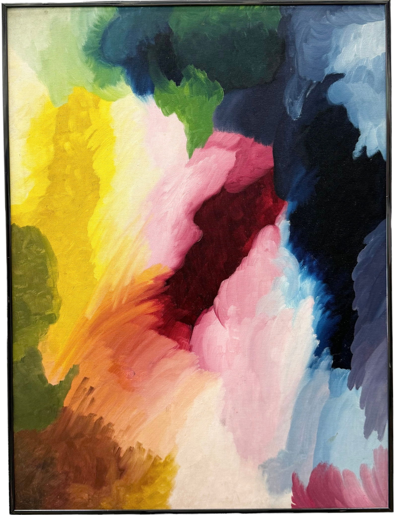 Vintage American School Colorful Abstract Expressionist Painting, Unsigned (1 of 2)