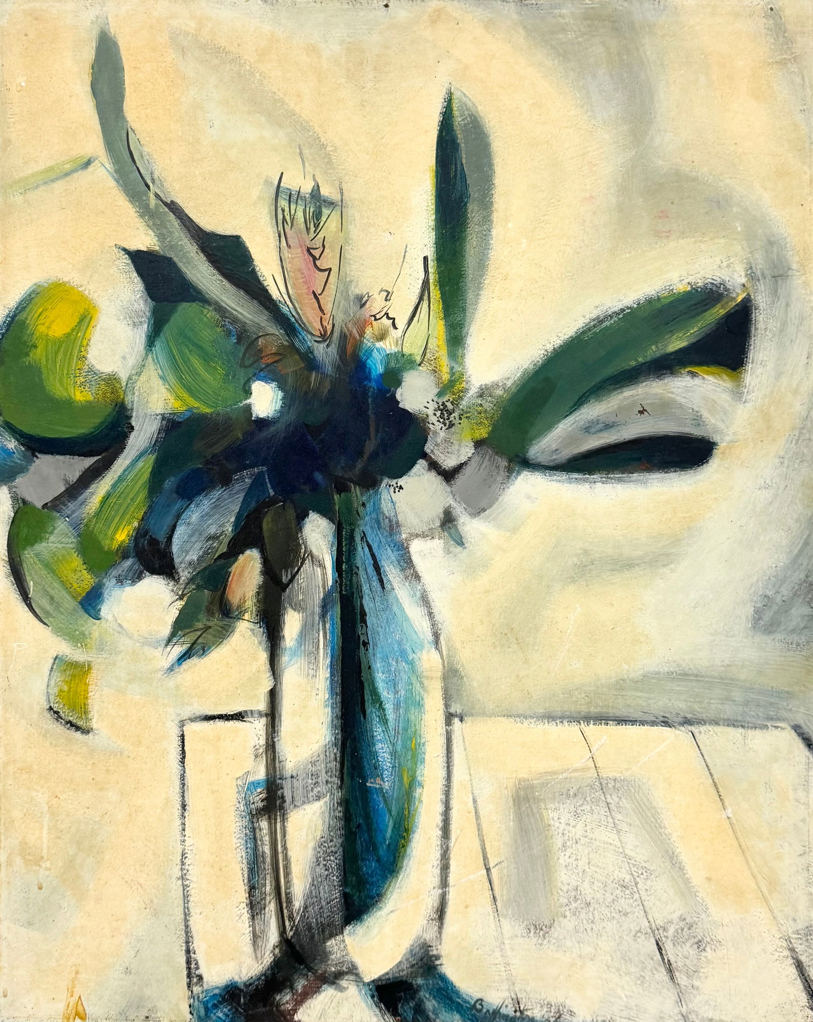 MId-Century Modern Flower Abstract, Signed (1 of 3)