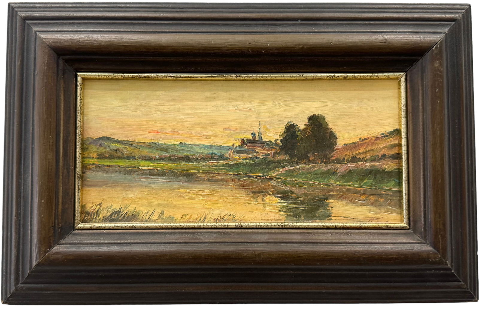 Russian School Impressionist River Landscape With Church, Signed (1 of 4)
