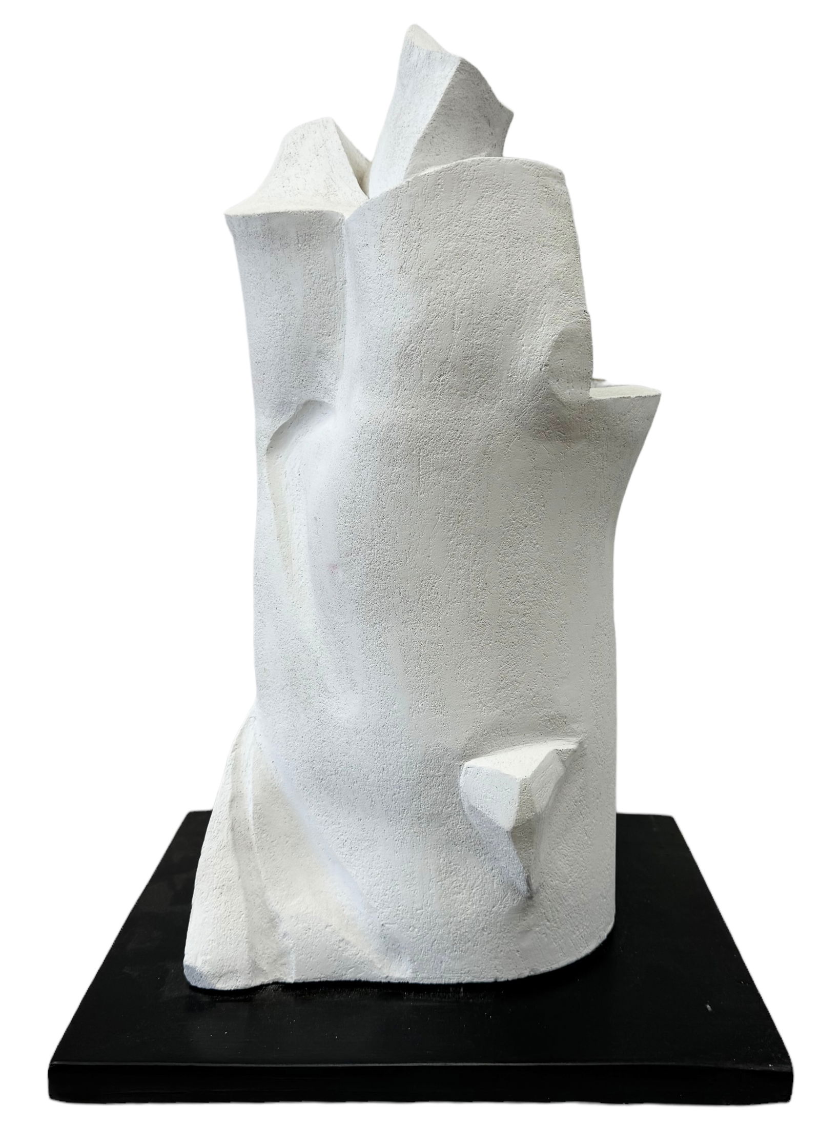 Vintage Post Modern Black & White Plaster Molded Sculpture, Study For Bronze Signed (1 of 4)