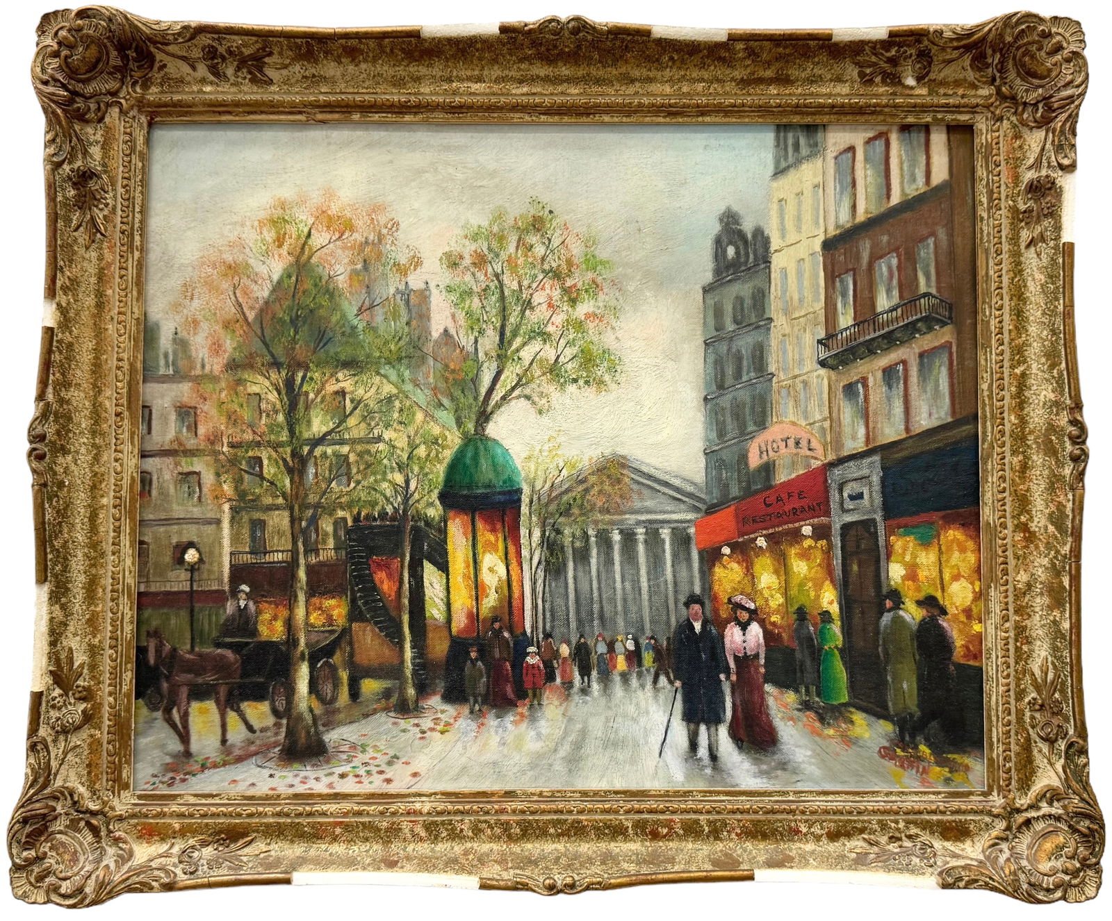 Mid-Century French School Paris Street Scene, Signed (1 of 3)