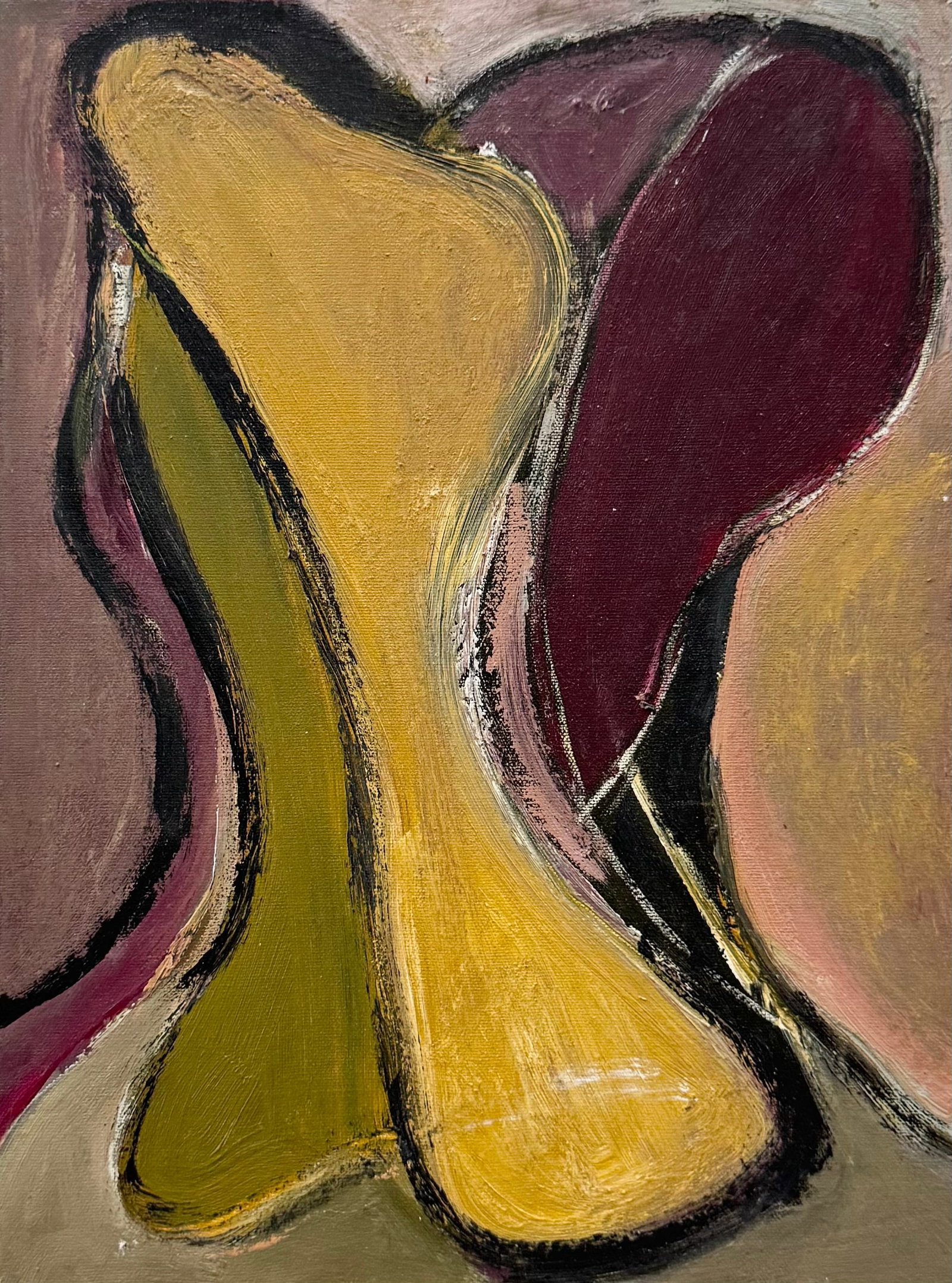 Vintage American School Abstract Painting 12 x 16 in: Oil on canvas 12 x 16 in