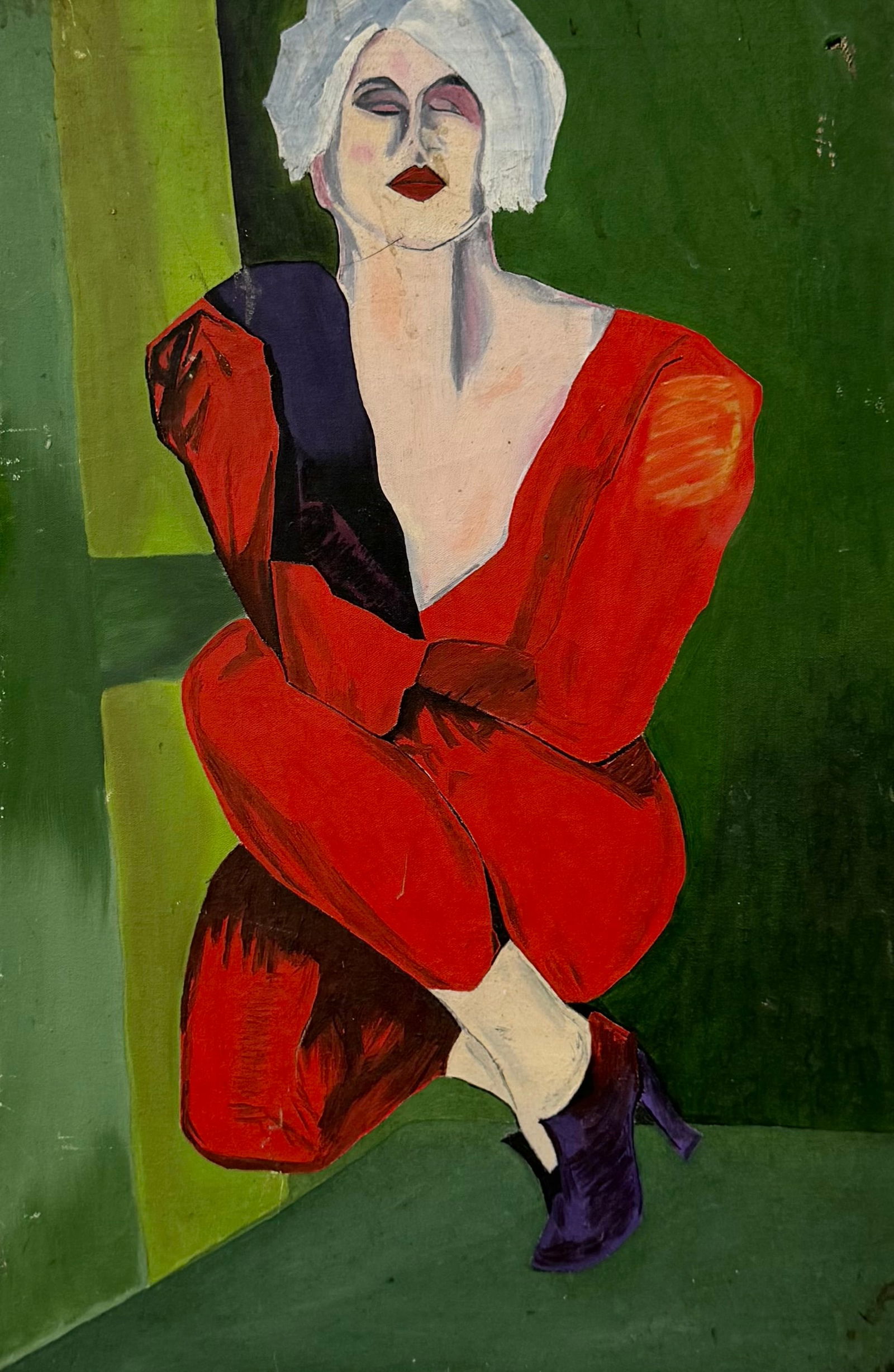 American School Modernist Drag Portrait, Gay Interest Unsigned (1 of 3)