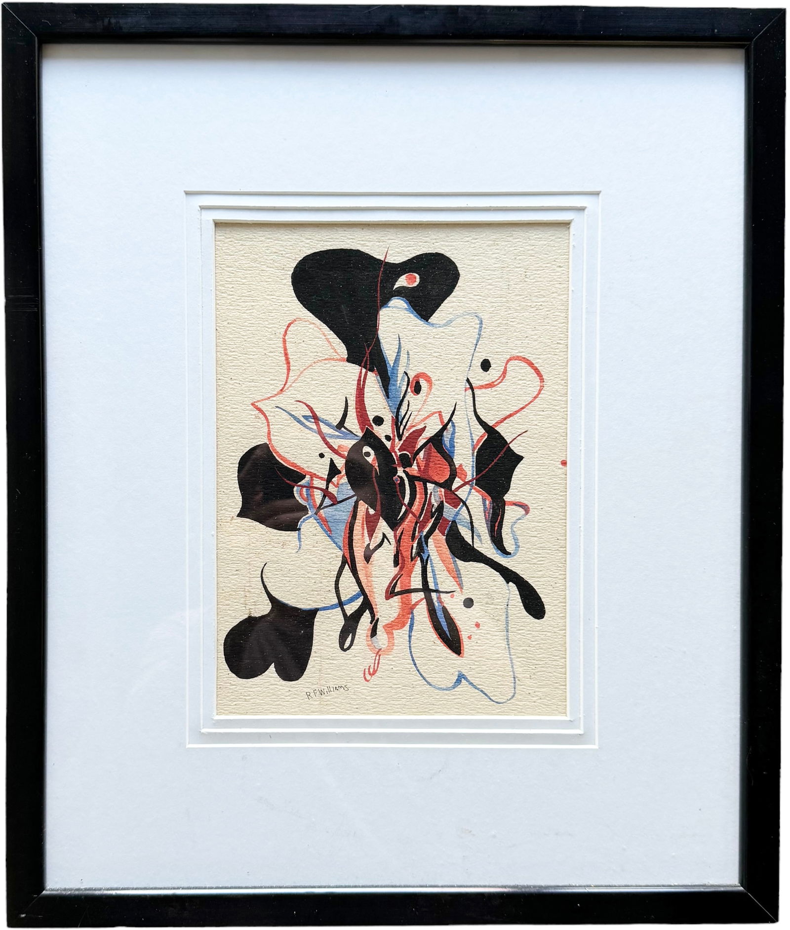 RK WILLIAMS (20th c, American)  Nicely Framed Abstract Watercolor (1 of 3)