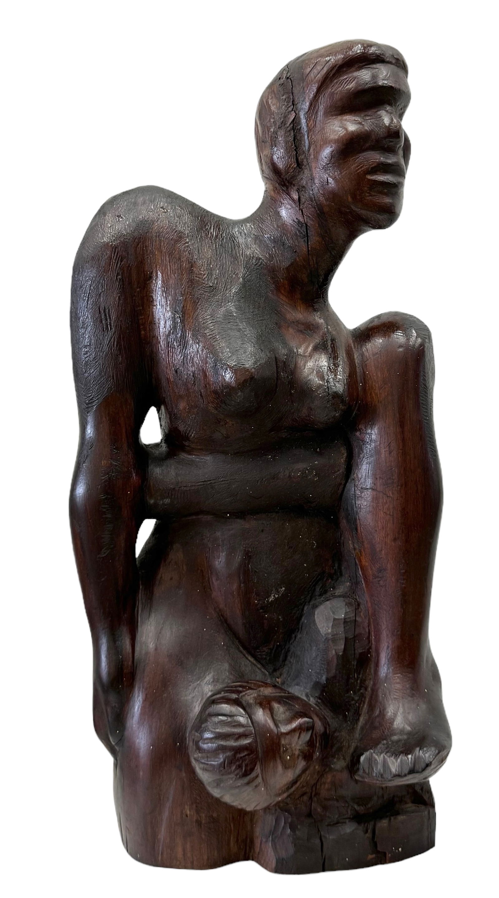 Carved Mid-Century Modern African School Maternity Sculpture (1 of 6)