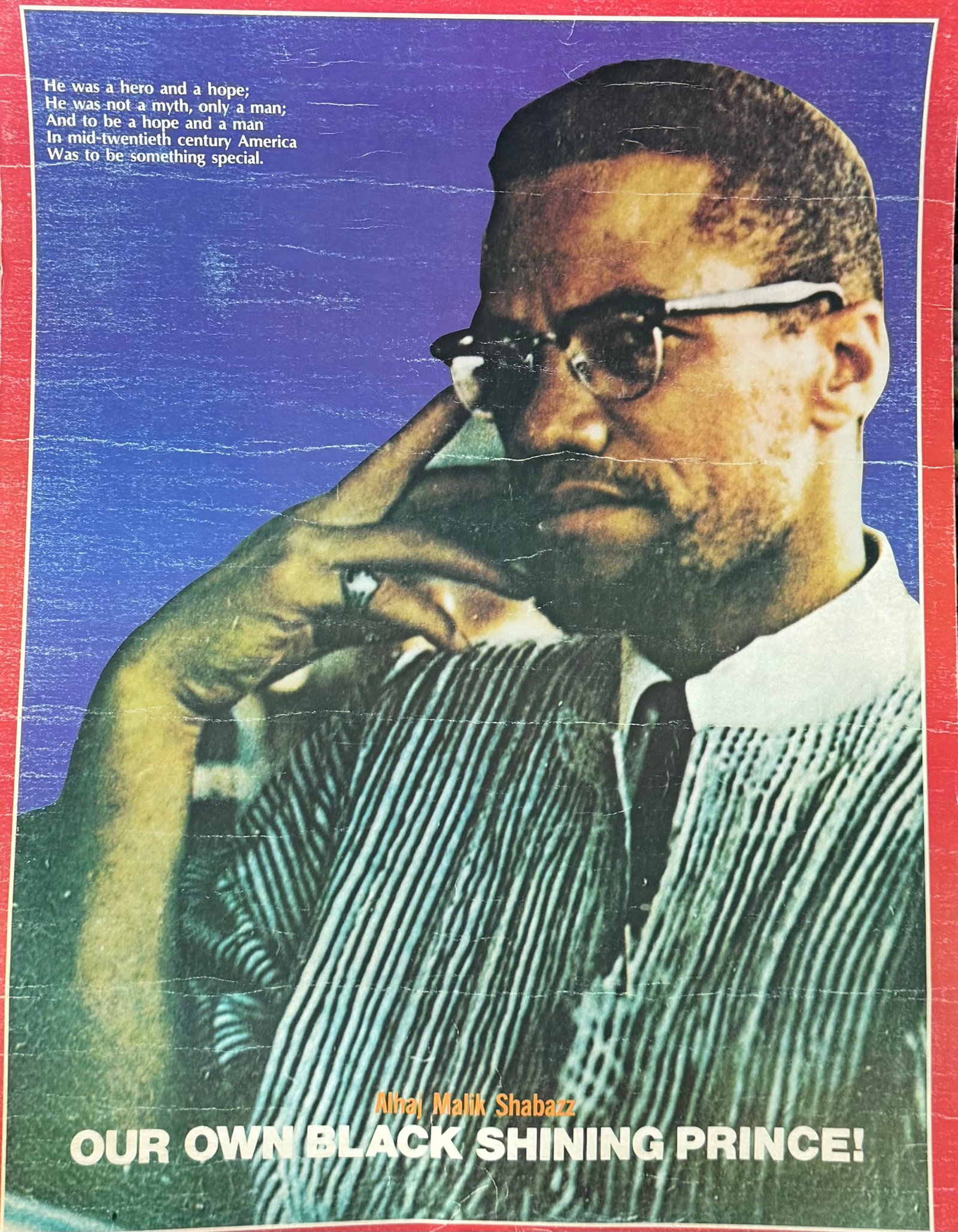 Malcom X Poster, Our Own Black Shining Prince: 21 x 16 in