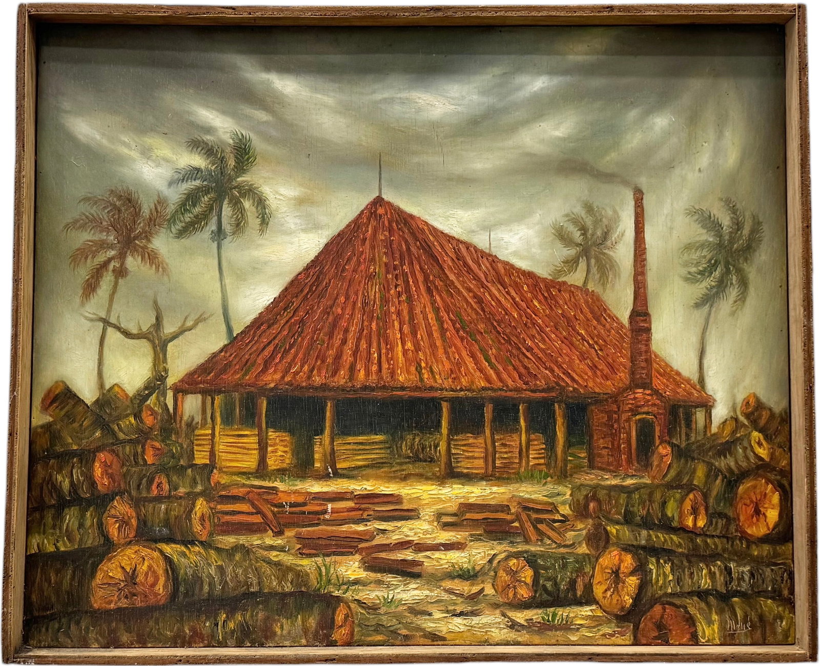 HECTOR MOLNE (b. 1935, Cuban) Stormy Day, Painted In Costa Rica: Oil on board 24 x 19.5 in.