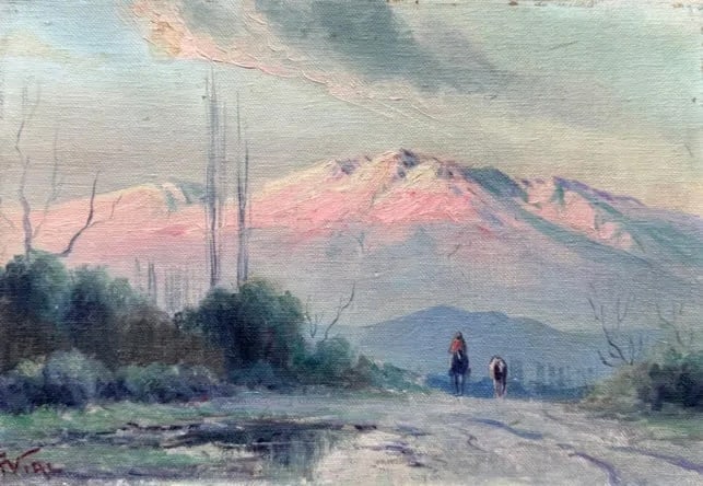 Chilean Impressionist Landscape Of The Snow Capped Andes, Signed F. Vial (1 of 3)
