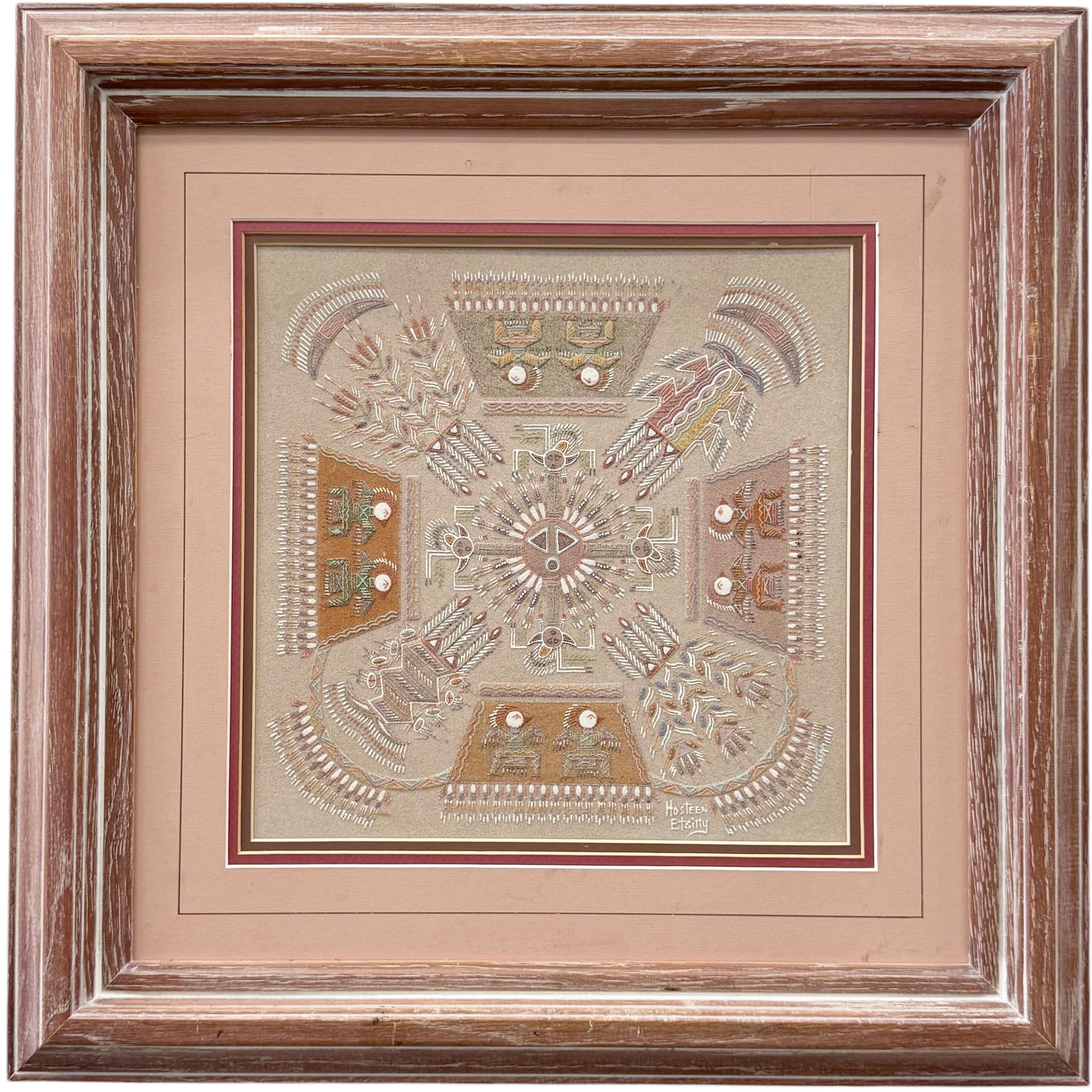 HOSTEEN ETSITTY(20th c, Native American)  Navajo Sand Painting Abstract (1 of 5)
