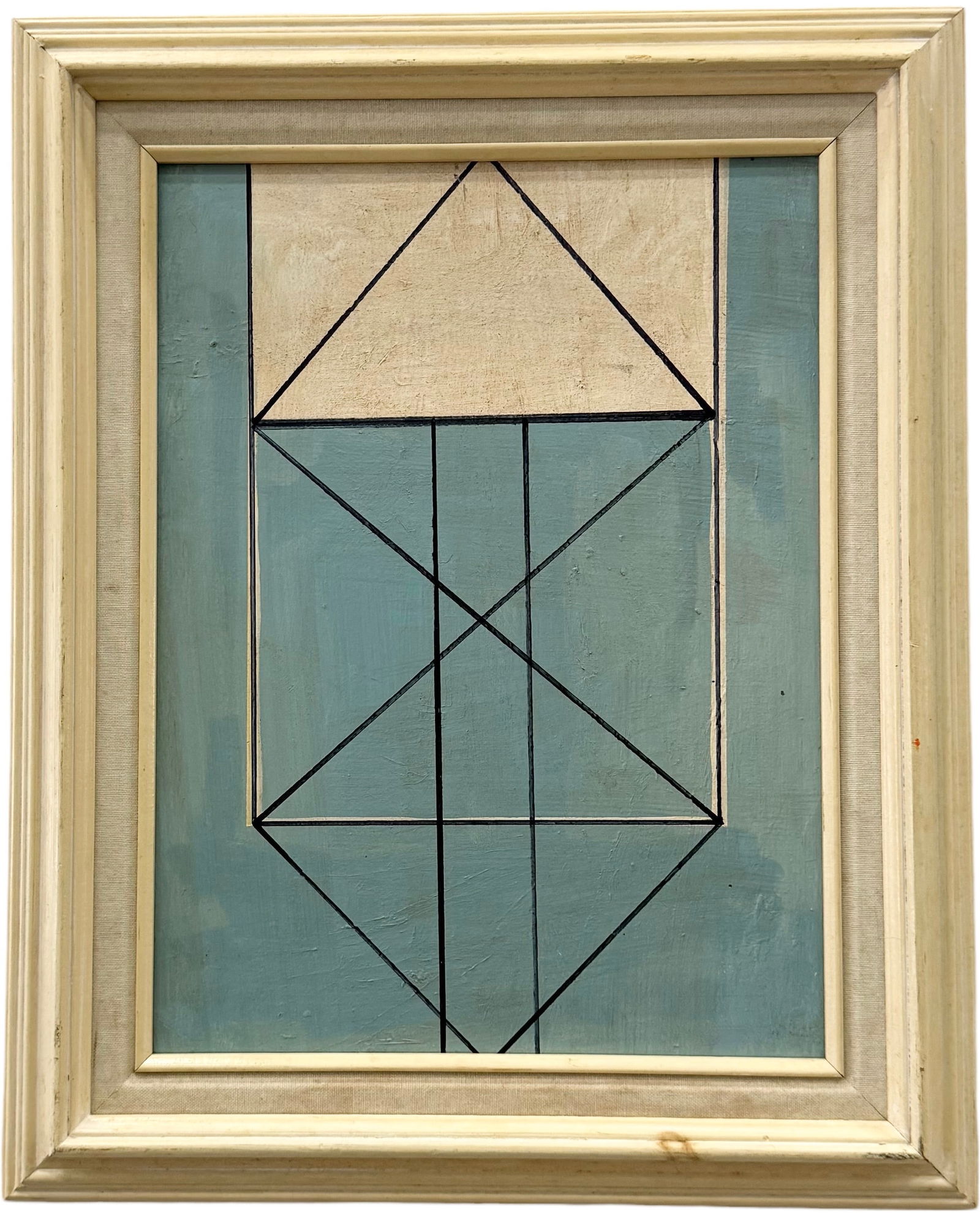 American School Linear Minimalist Abstract Expressionist Painting, Unsigned (1 of 3)