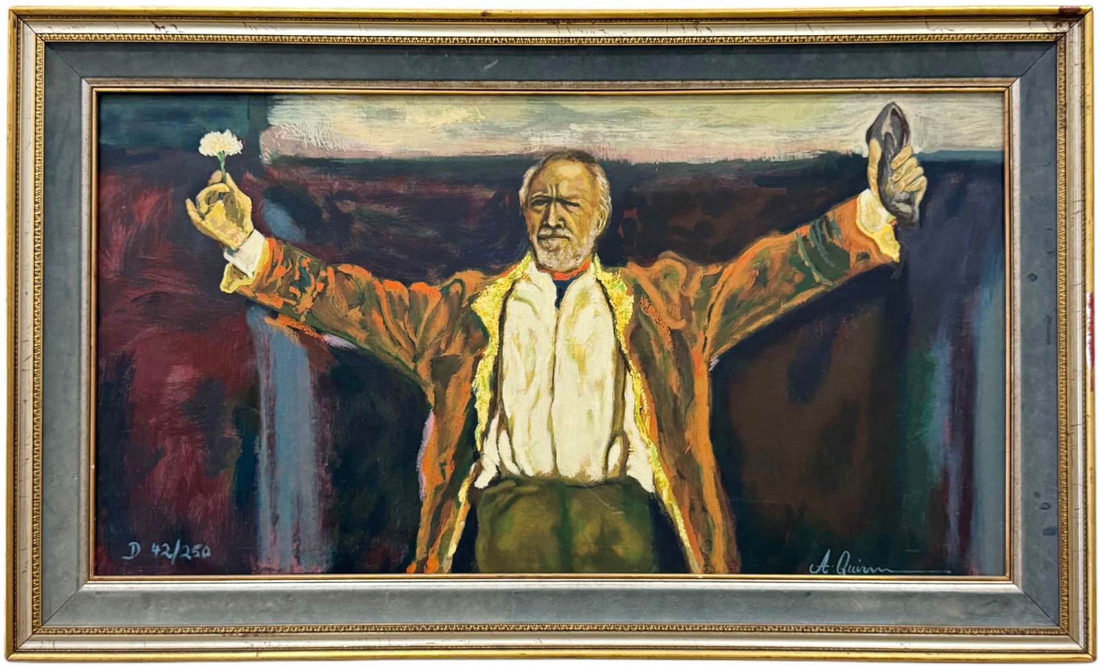 Anthony Quinn, Large Limited Edition Serigraph On Canvas , Zorba the Greek: 26 x 48 in