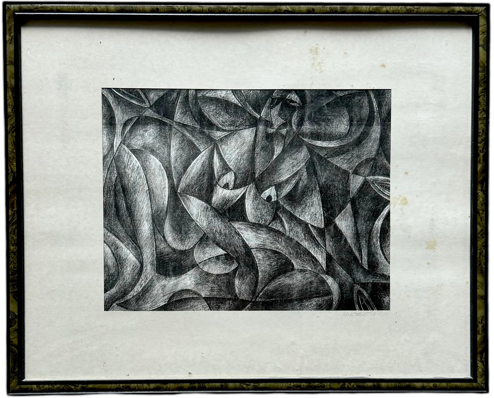 VINCENTE "JET" NOTARILE (20th c, American) Cubist Abstract: 12 x 9.5 in, 21 x 17 in (framed)