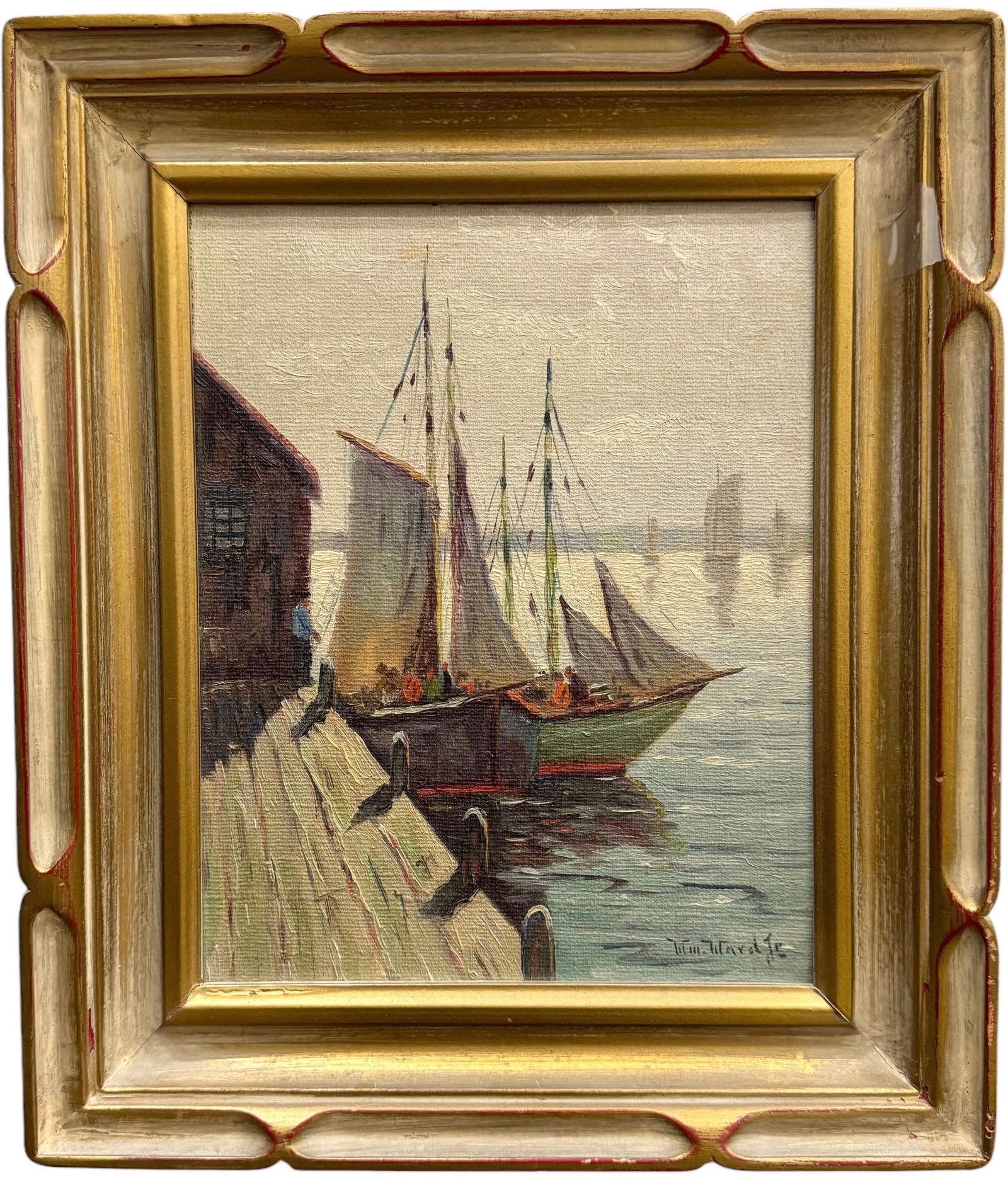 WILLIAM WARD (1901-1985, American) Harbor Scene w/ Boats, California Artist (1 of 3)