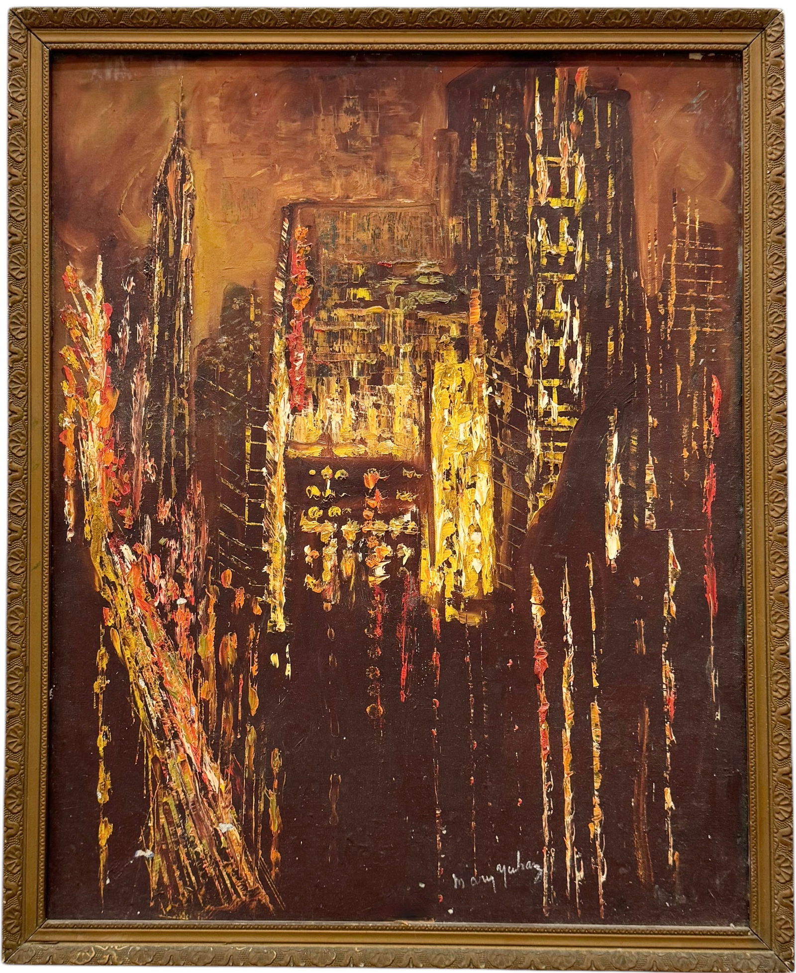 Mid-Century American School Modern City Scene Signed (1 of 4)