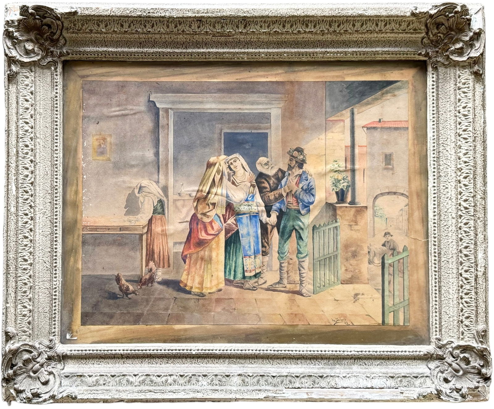 Orientalist French School Watercolor, Signed In Quality Antique Frame (1 of 3)