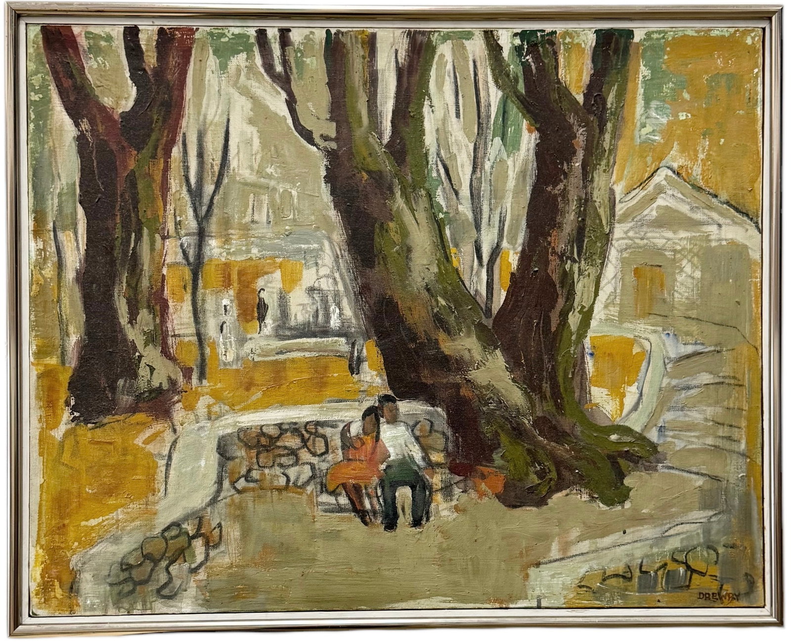 American School Modernist Southern Scene Black Art, Signed: Oil on canvas 30 x 24 in, 32 x 26 in (framed)