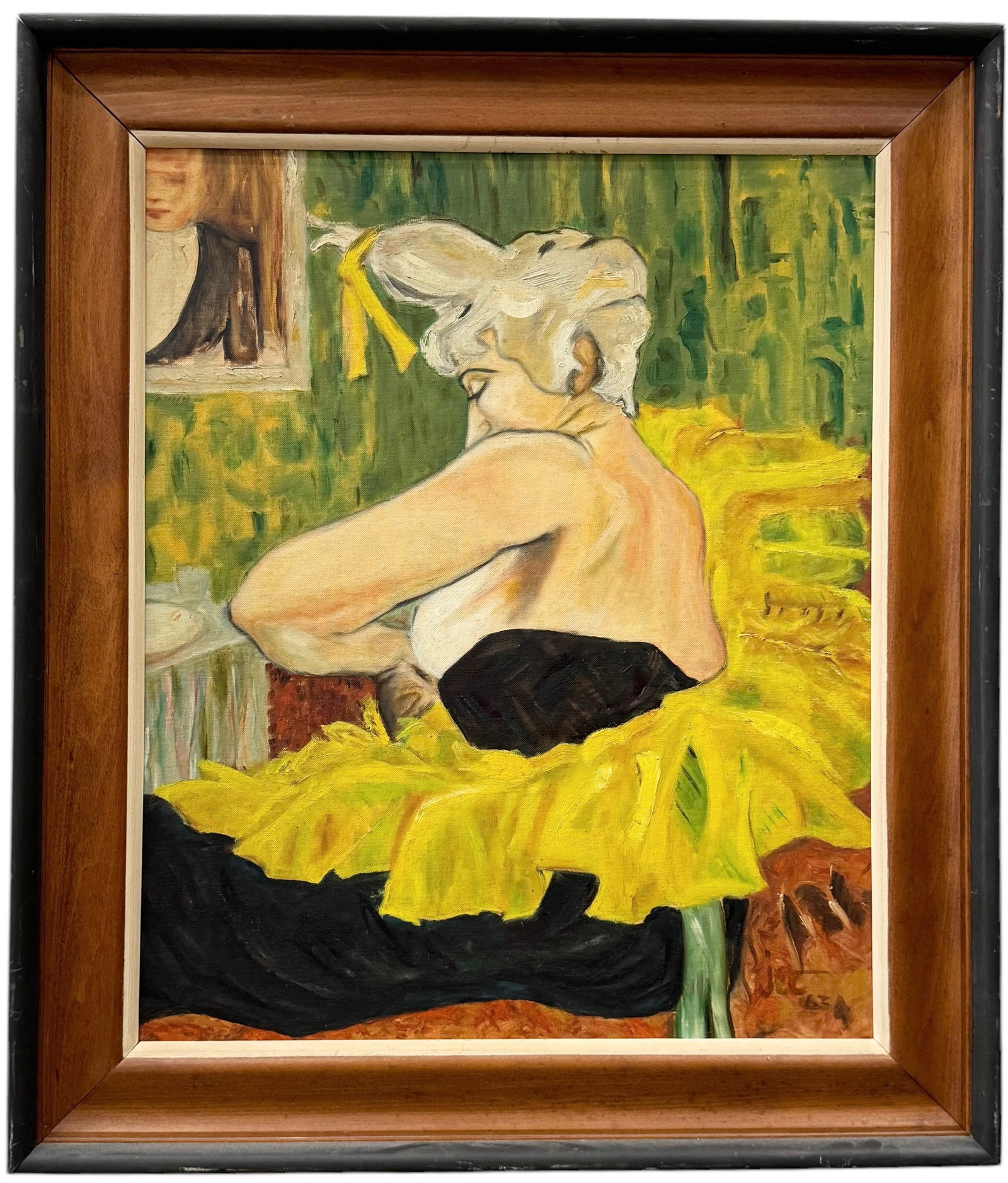 MARIA "JET" NOTARILE (20th c, American) Art Deco Woman: Oil on board 24 x 20 in, 29 x 25.5 in (framed)
