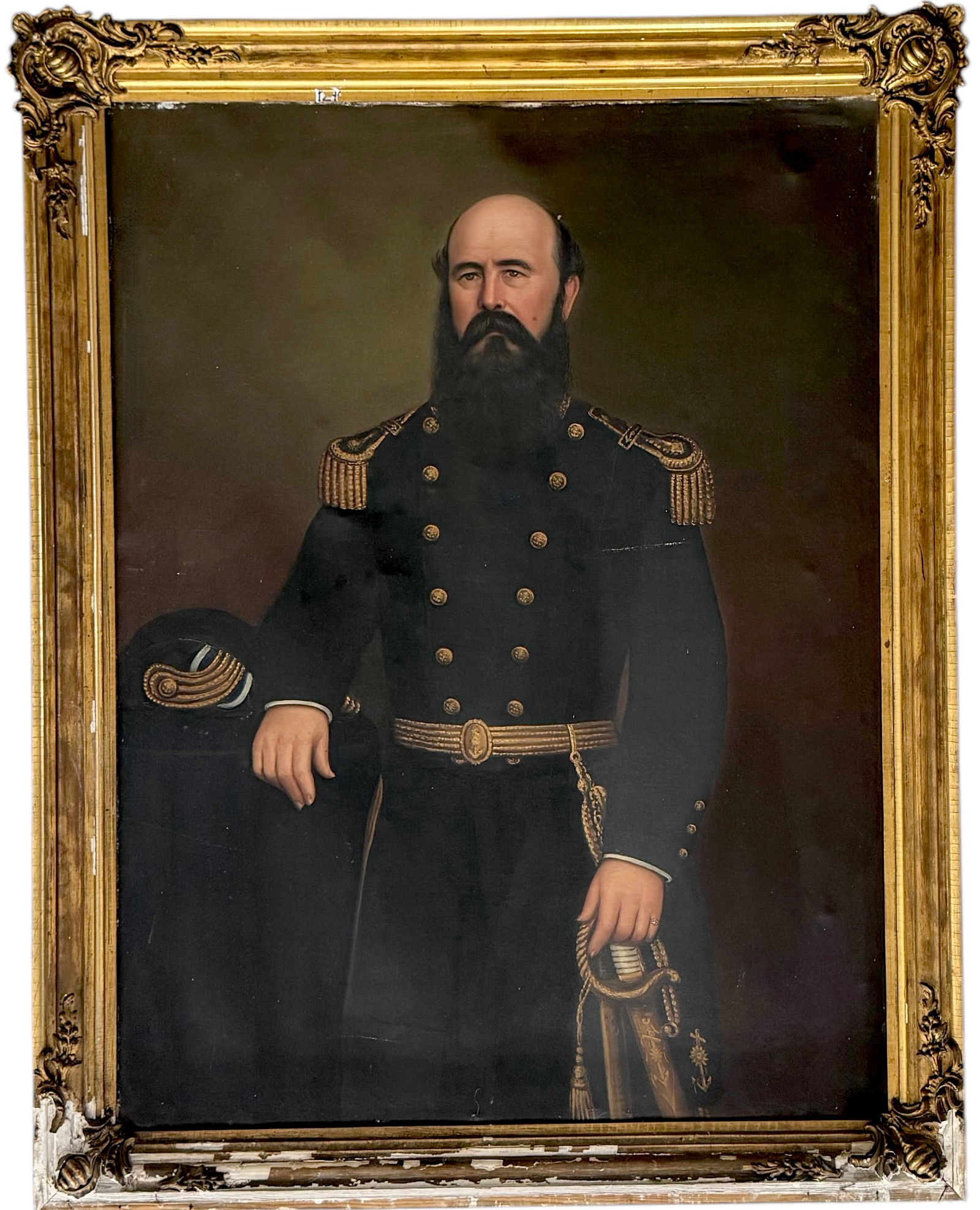 Monumental American Period Civil War Portrait Of A Navy General (1 of 5)