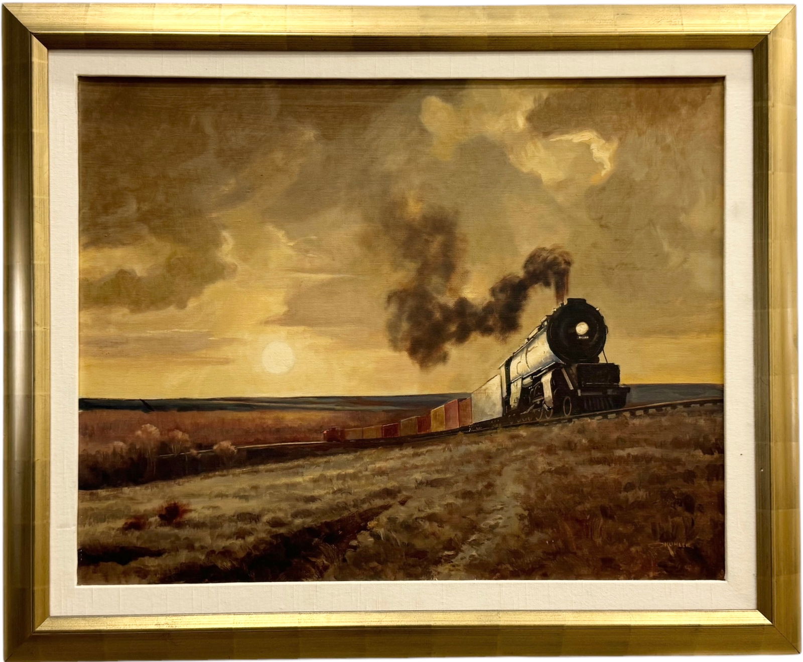 OTTO AUGUST KUHLER (1897-1977, American) Train, New Mexico Artist (1 of 5)