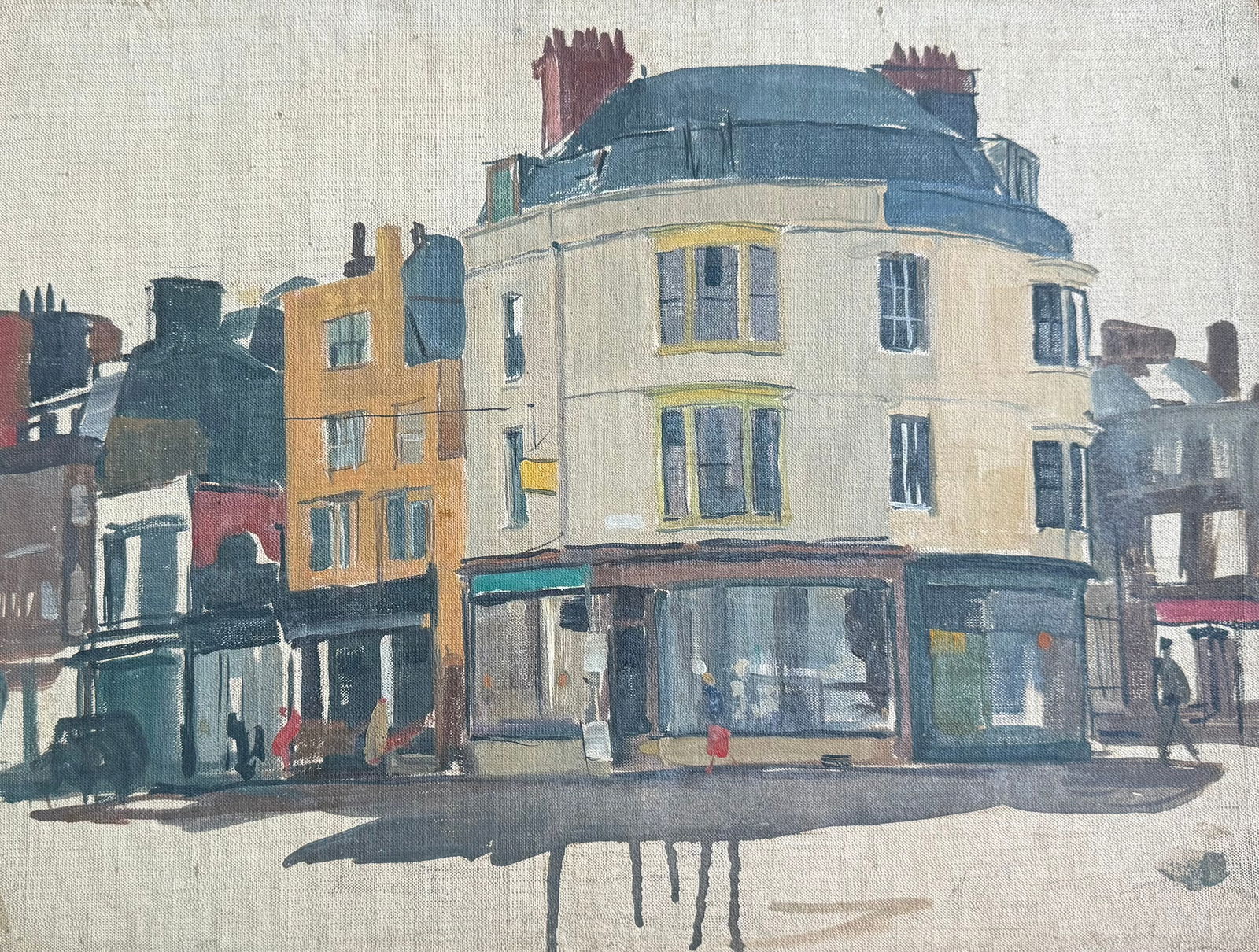 TORE ASPLUND (1903-1978, American) European Street Scene: Oil on board 16 x 12 in