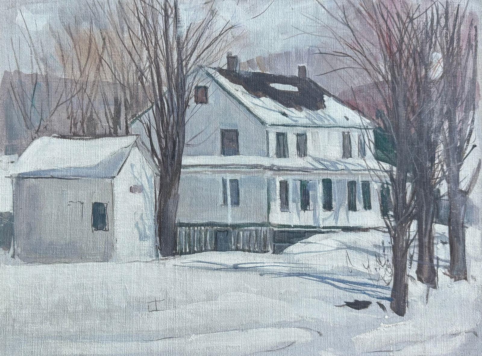 TORE ASPLUND (1903-1978, American) Winter Landscape, Snow Scene (1 of 2)