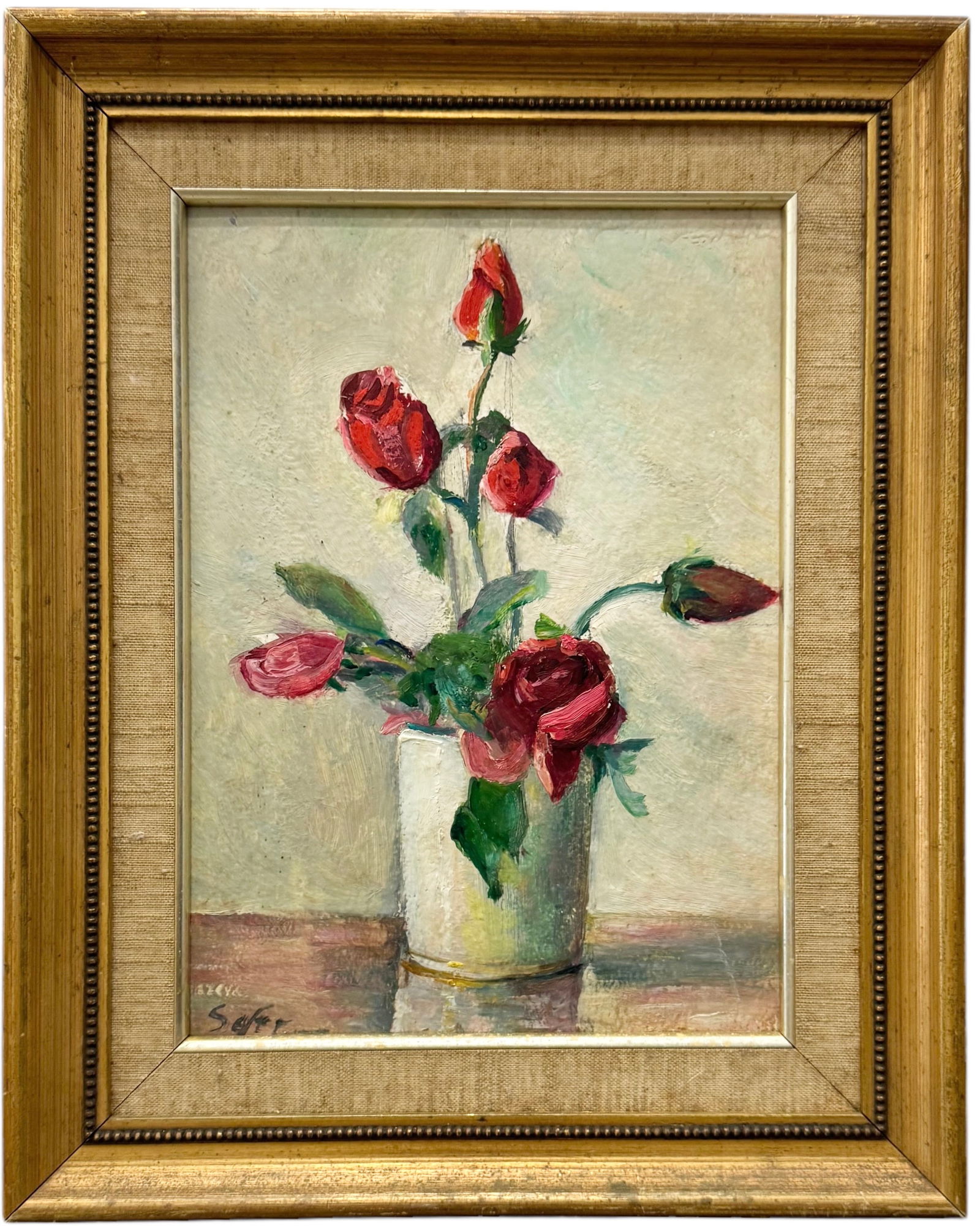 SARA M. HOMBRADOS Still Life Of Flowers Greek American, Miami Artist (1 of 3)