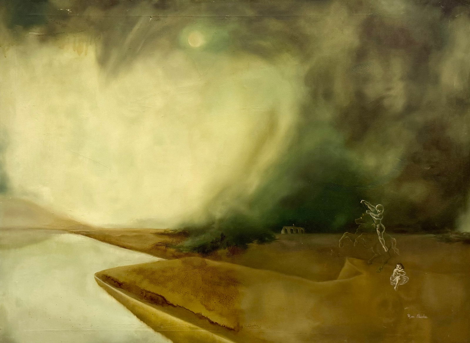 Mid-Century American School Surrealist Landscape Signed (1 of 3)