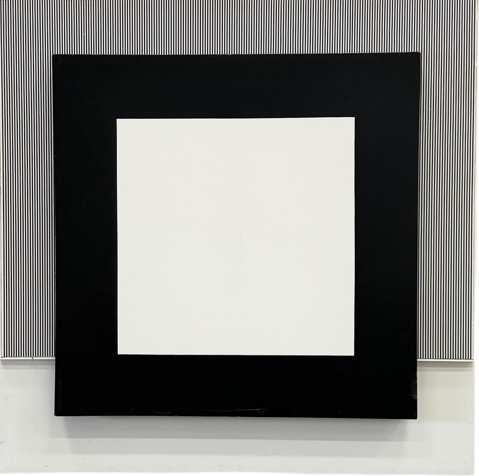 Large 3D Black & White Op Art Geometric Abstract Painting 48 x 48 in (1 of 2)