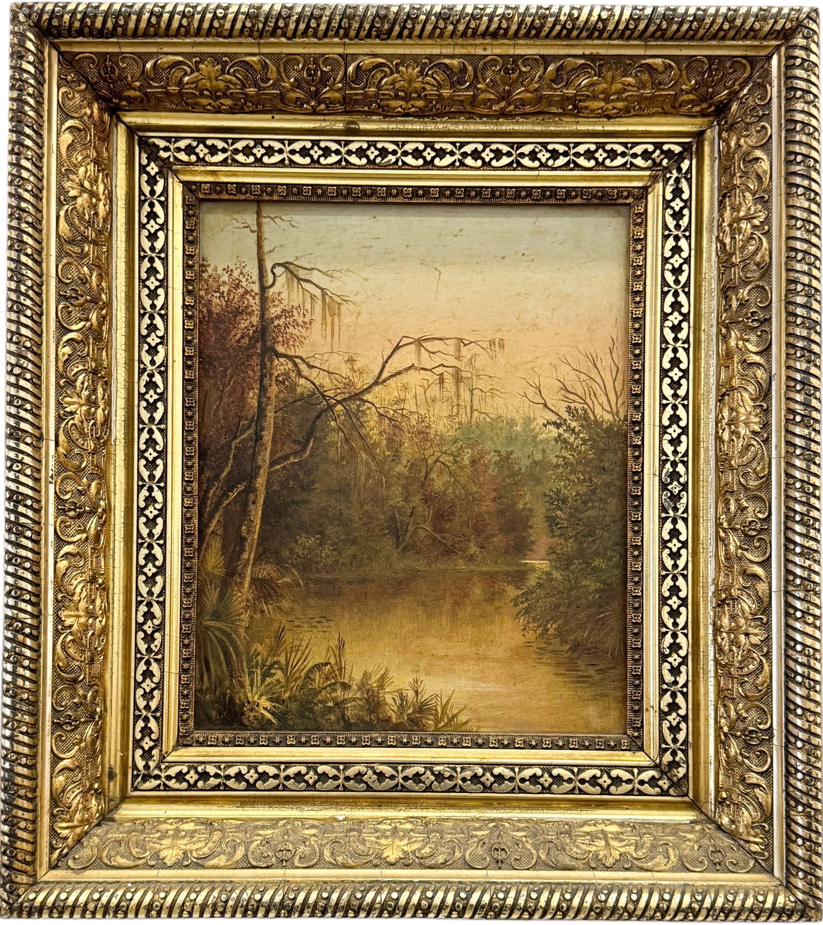 Antique American Hudson River Landscape Painting In Nice Frame (1 of 2)