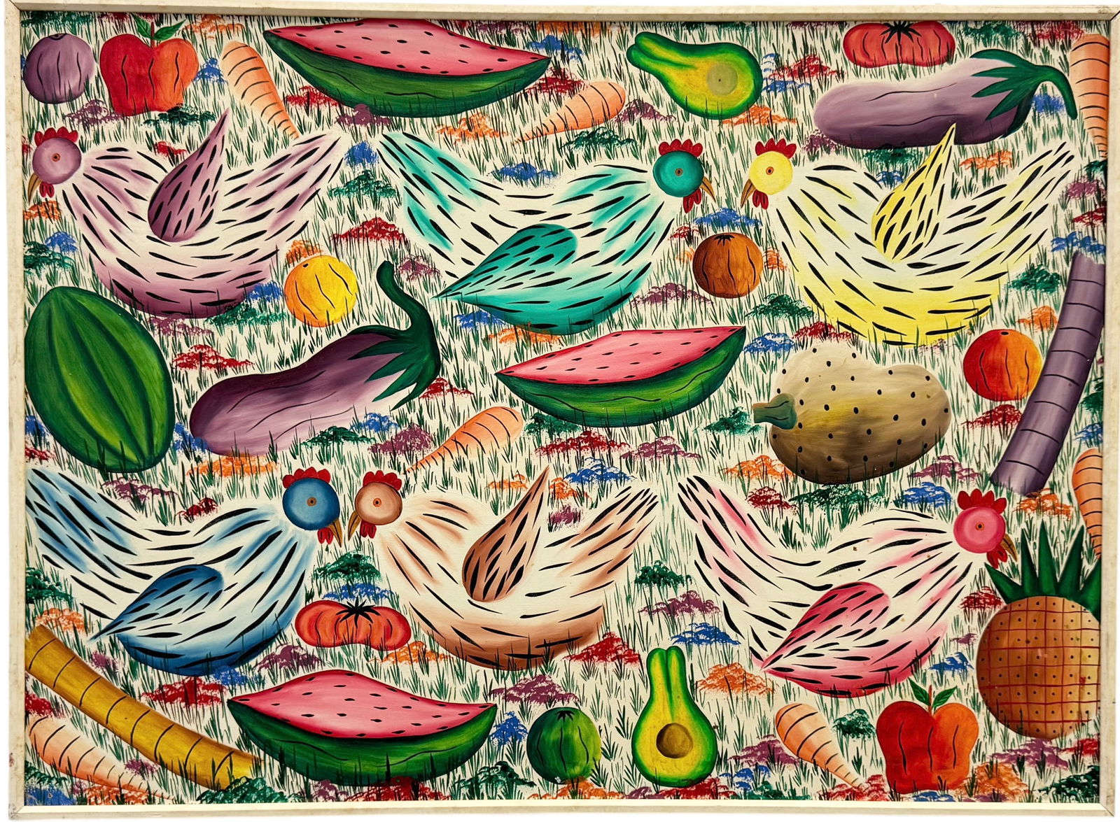 Large Colorful Haitian School Abstract Painting (1 of 4)