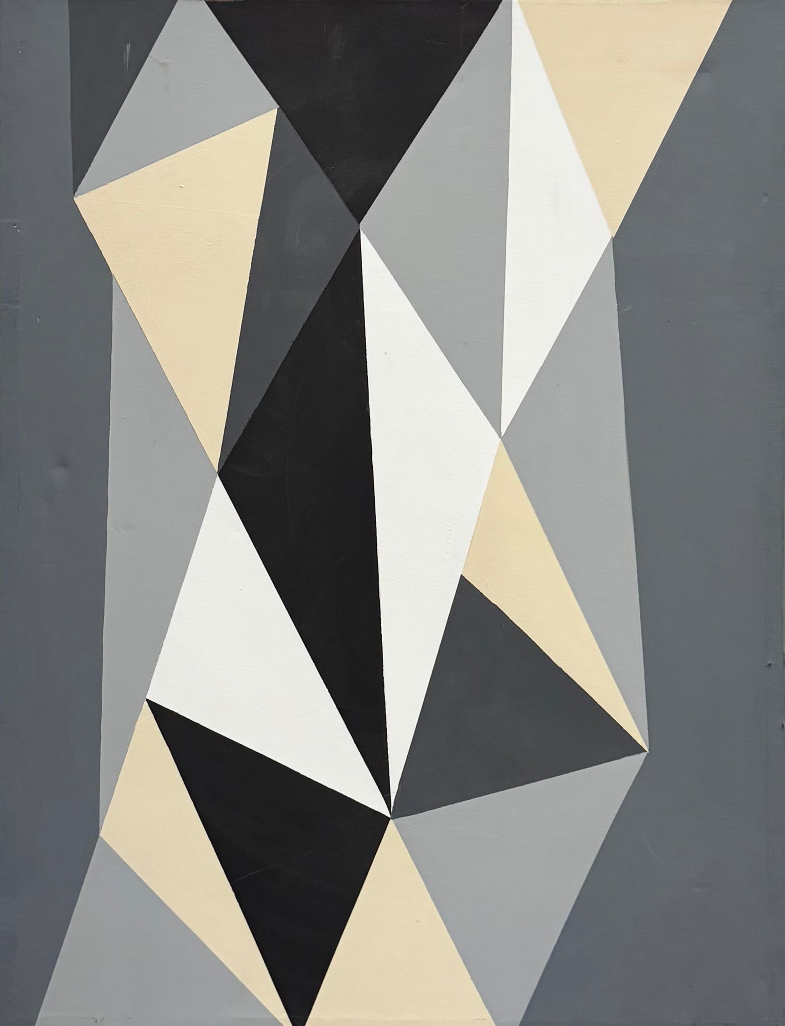 Large Latin American School Hard Edge Geometric Abstract Painting (1 of 3)