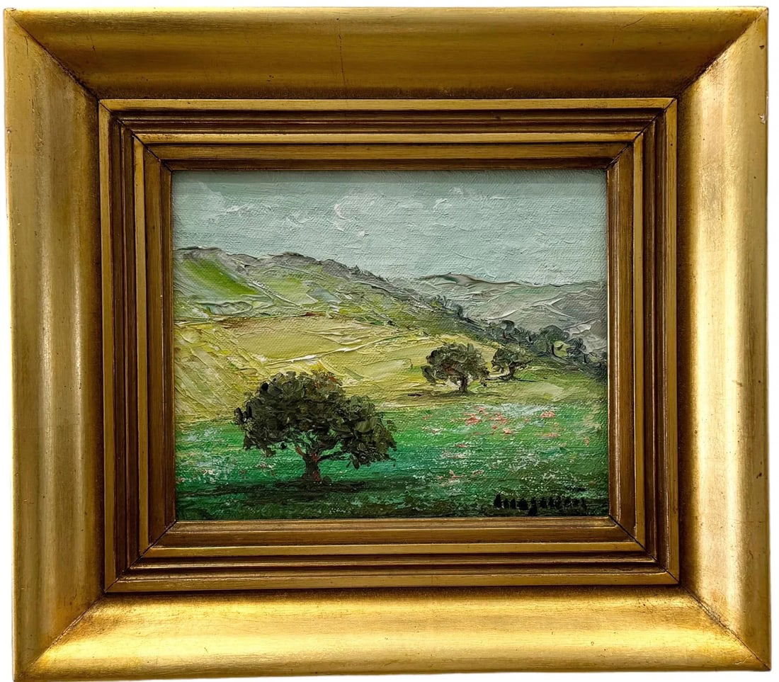 Small Impressionist Landscape Painting, Illegible Signature (1 of 3)