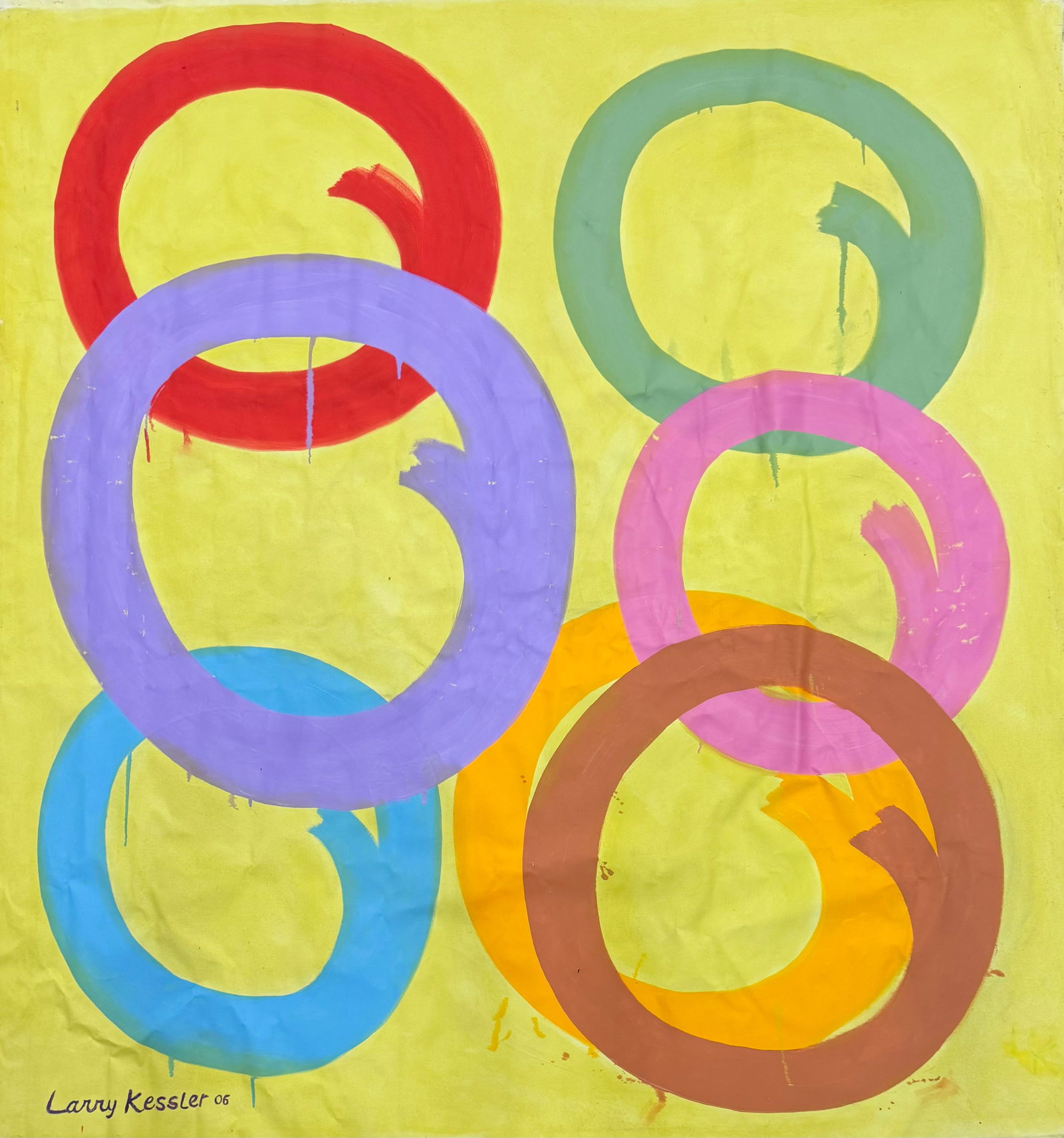 LARRY KESSLER (20th c, American) Monumental Abstract, Florida Artist 73.5 x 70.5 in (1 of 2)