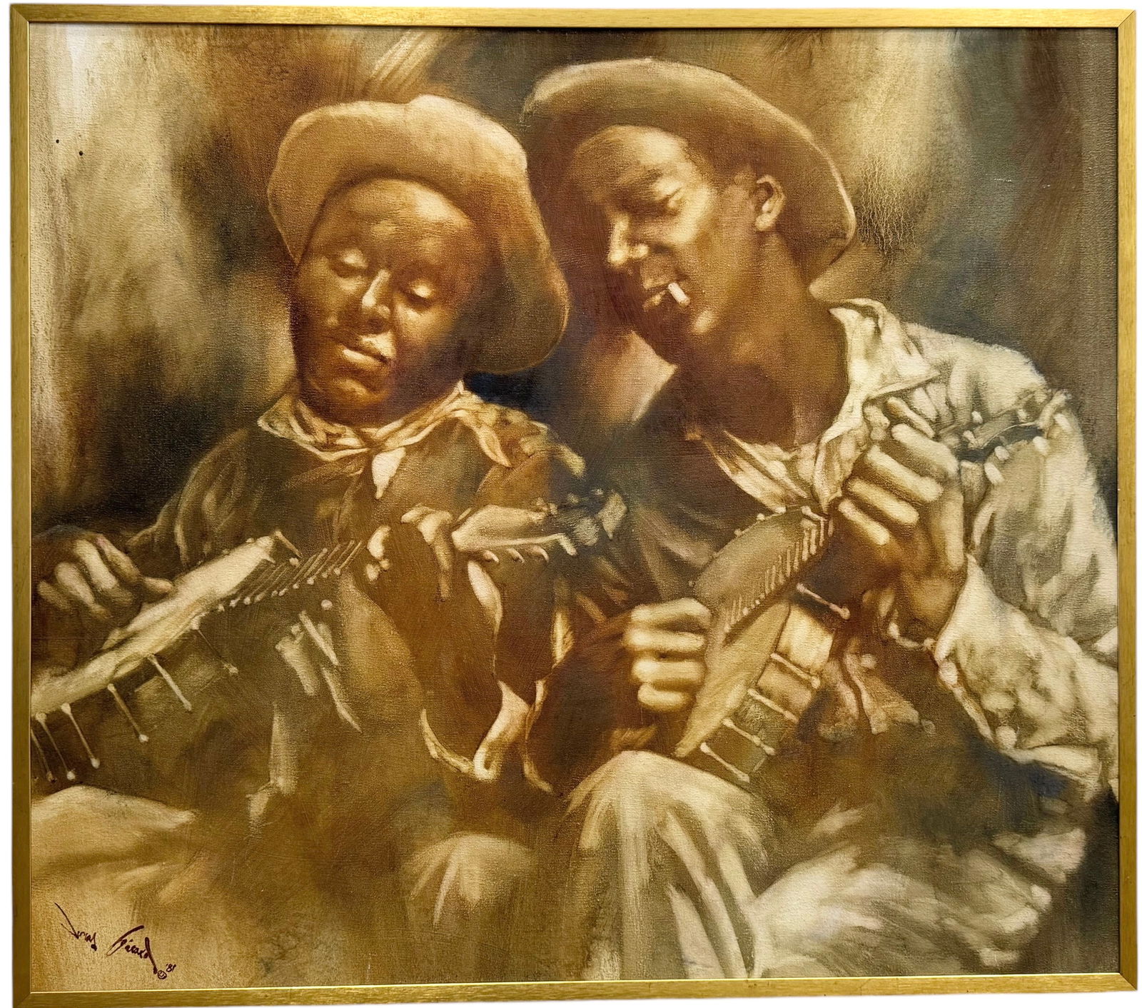 JONAS GERARD (1941-2020, American) Banjo Players, Asheville North Carolina Artist (1 of 4)