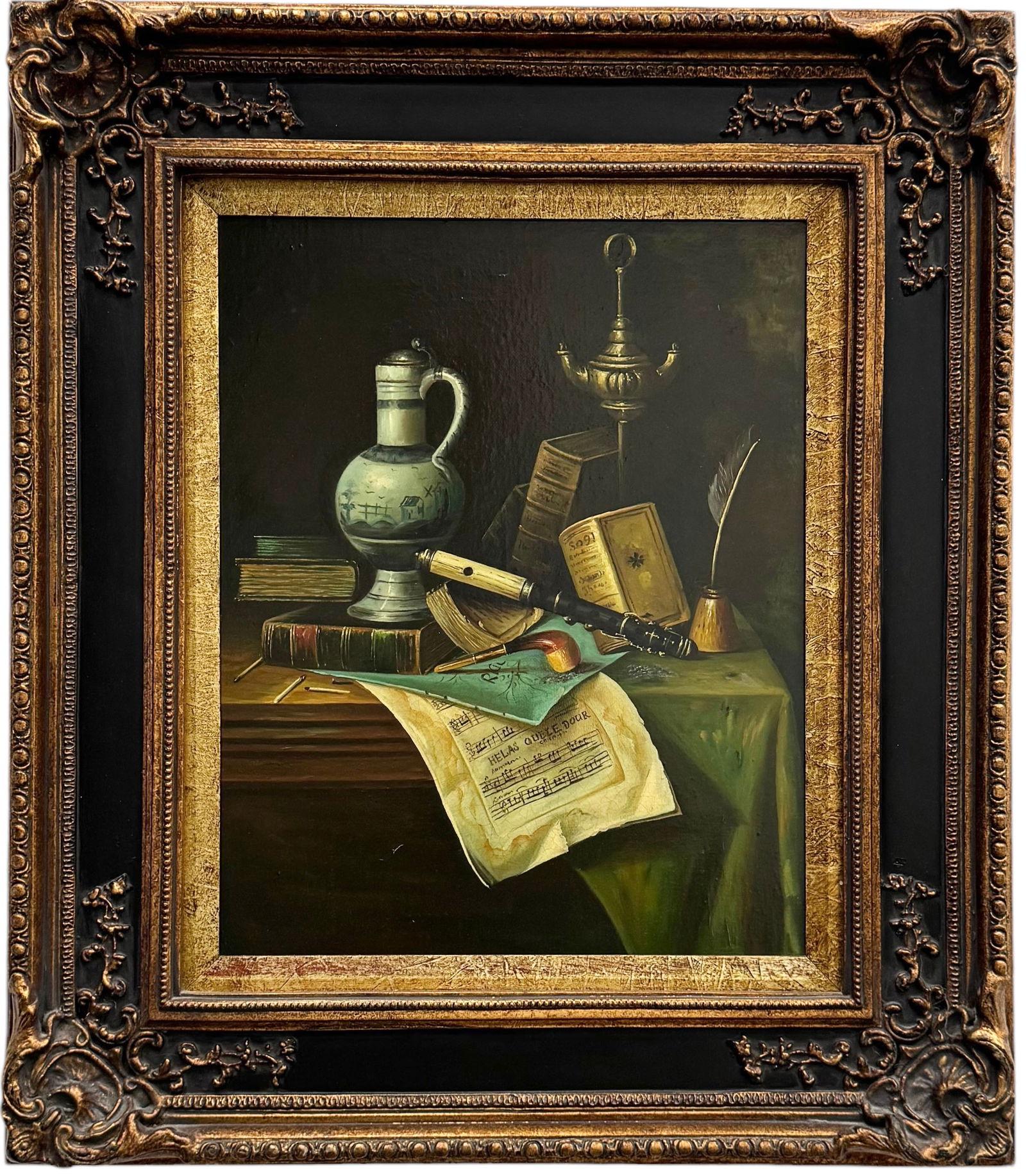 American School Trompe l'oeil Still Life Painting With Original Gallery Receipt (1 of 4)