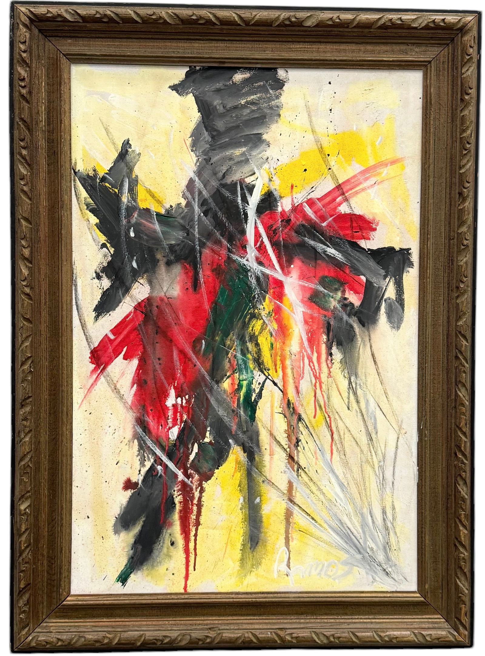 Vintage Abstract Expressionist Painting Signed Ramos (1 of 3)