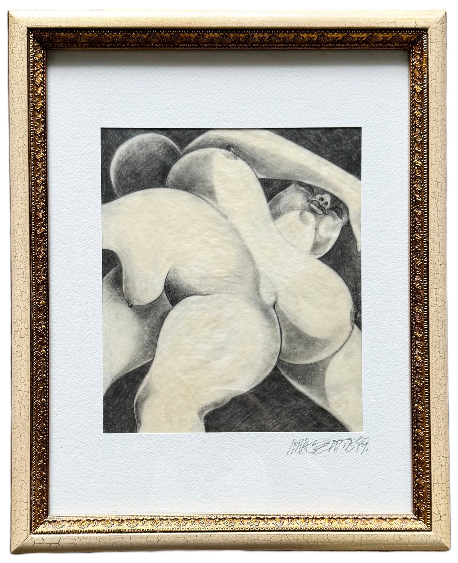 VINCENZO NOTARILE (20th c, American) Cubist Drawing: Graphite on paper 9 x 7.5 in, 16 x 13 in (framed)