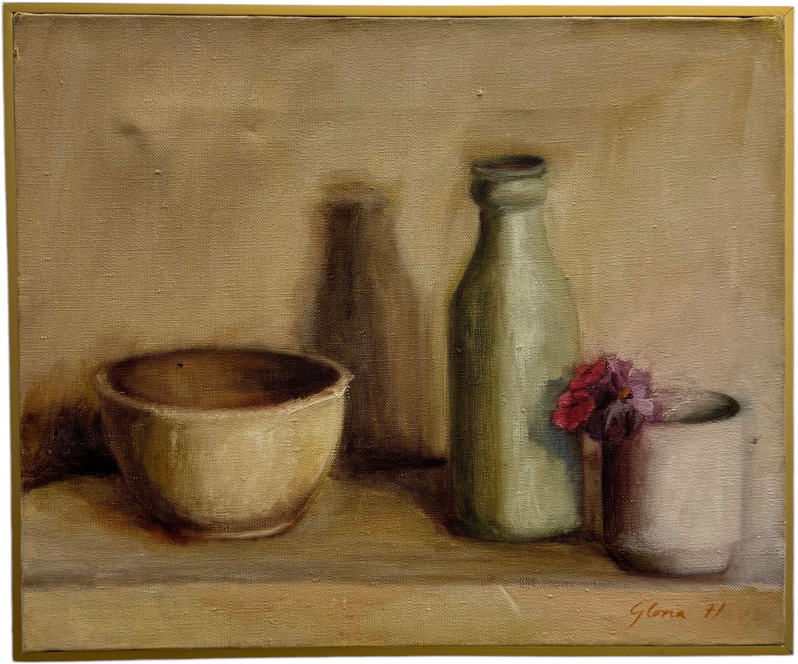 1970's European School Still Life Painting Signed Gloria (1 of 2)