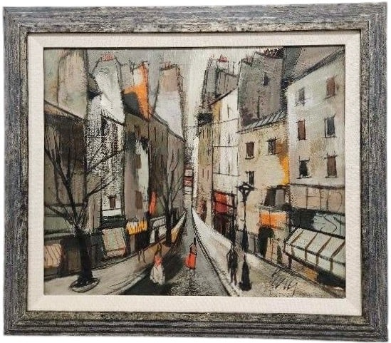 CHARLES LEVIER (1923-2003, French) Street Scene: Oil on canvas 24 x 20 in, 26 x 30 in. This item is located at our Margate City, NJ gallery and will be shipped or picked up from there.
