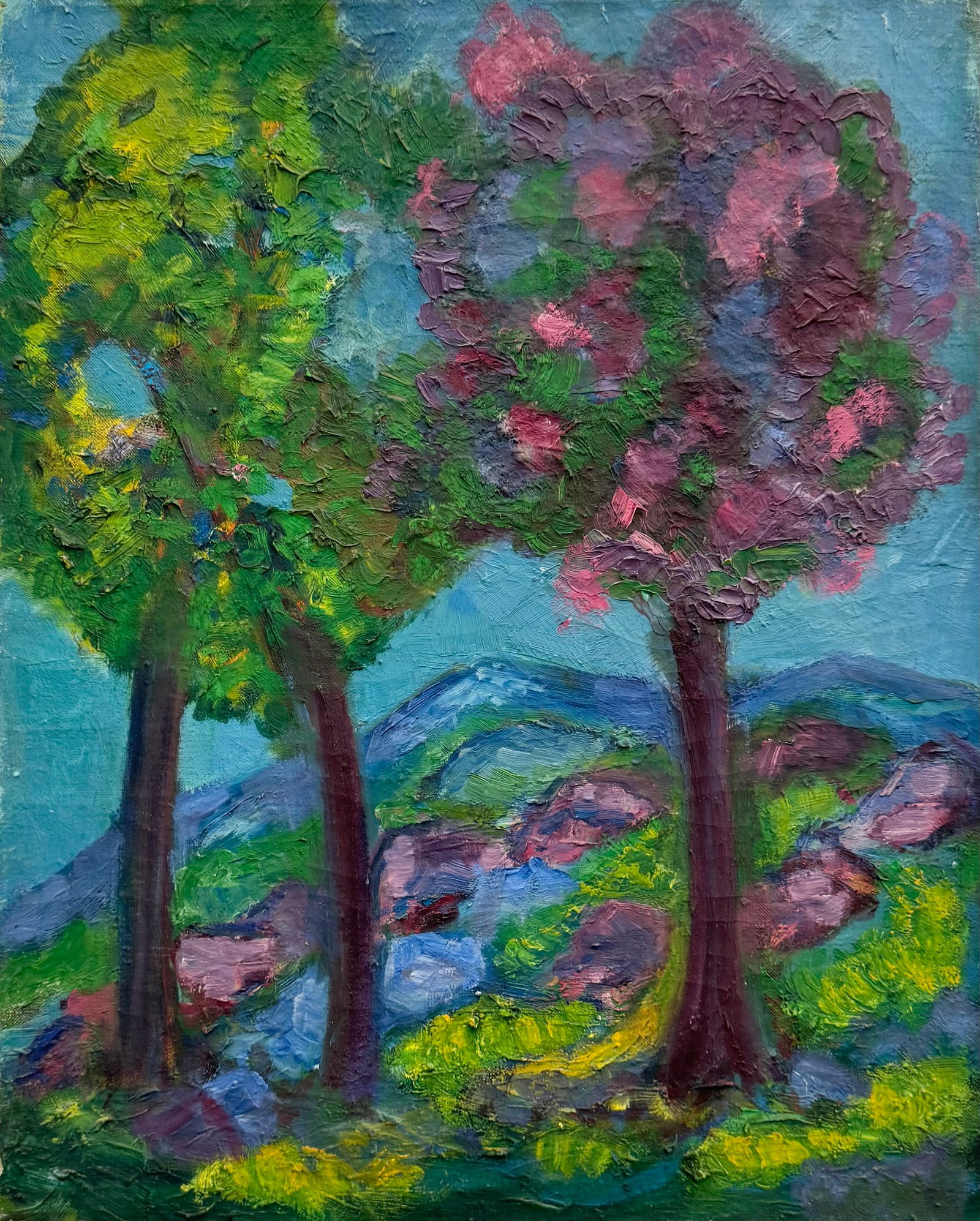 American School Modernist Mountain Landscape Painting (1 of 2)